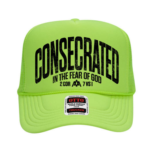 Neon Green High-Profile Foam Trucker Hat CONSECRATED
