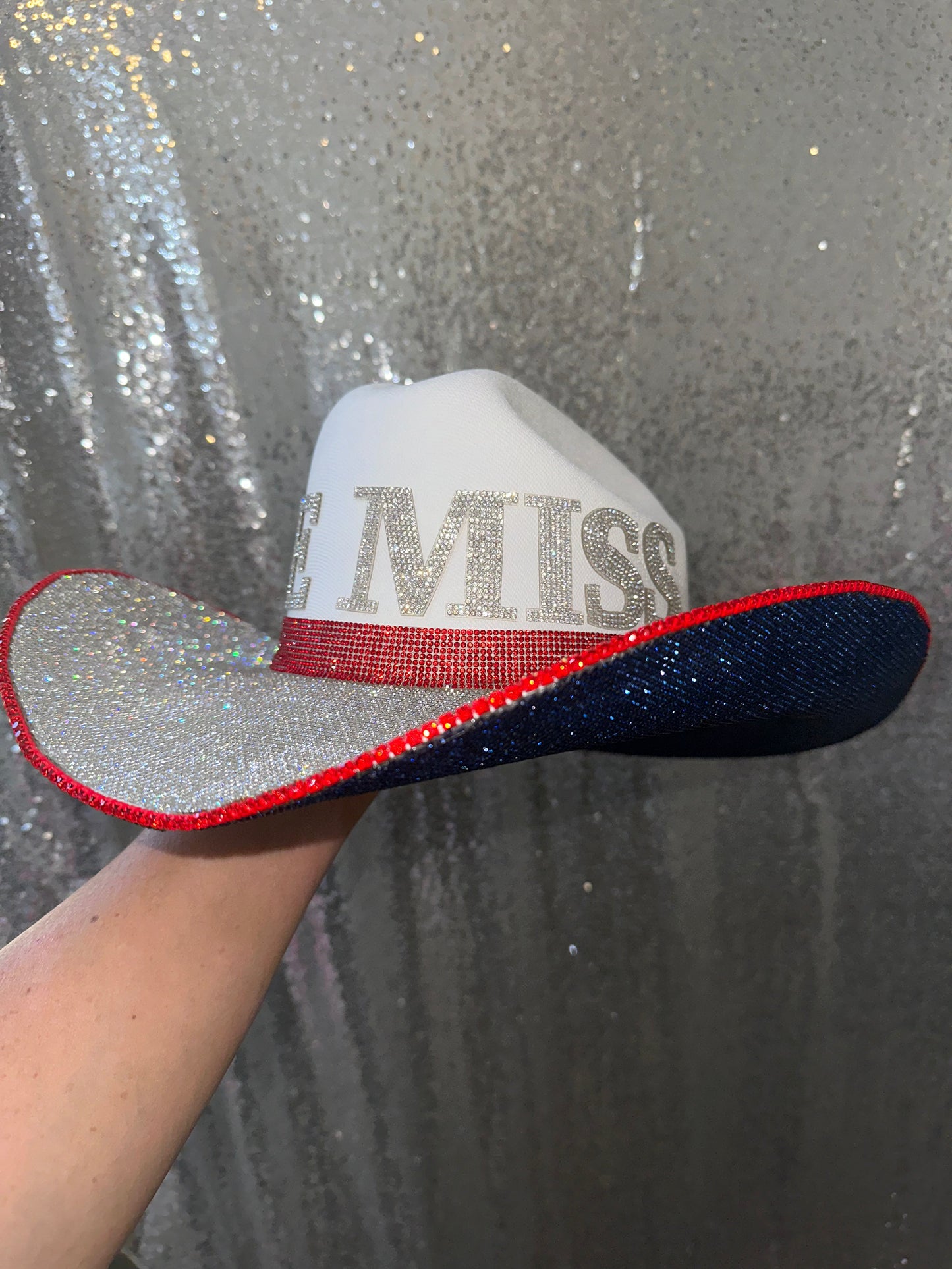 Ole Miss White Straw Rhinestone Hat Rhinestone Cowgirl