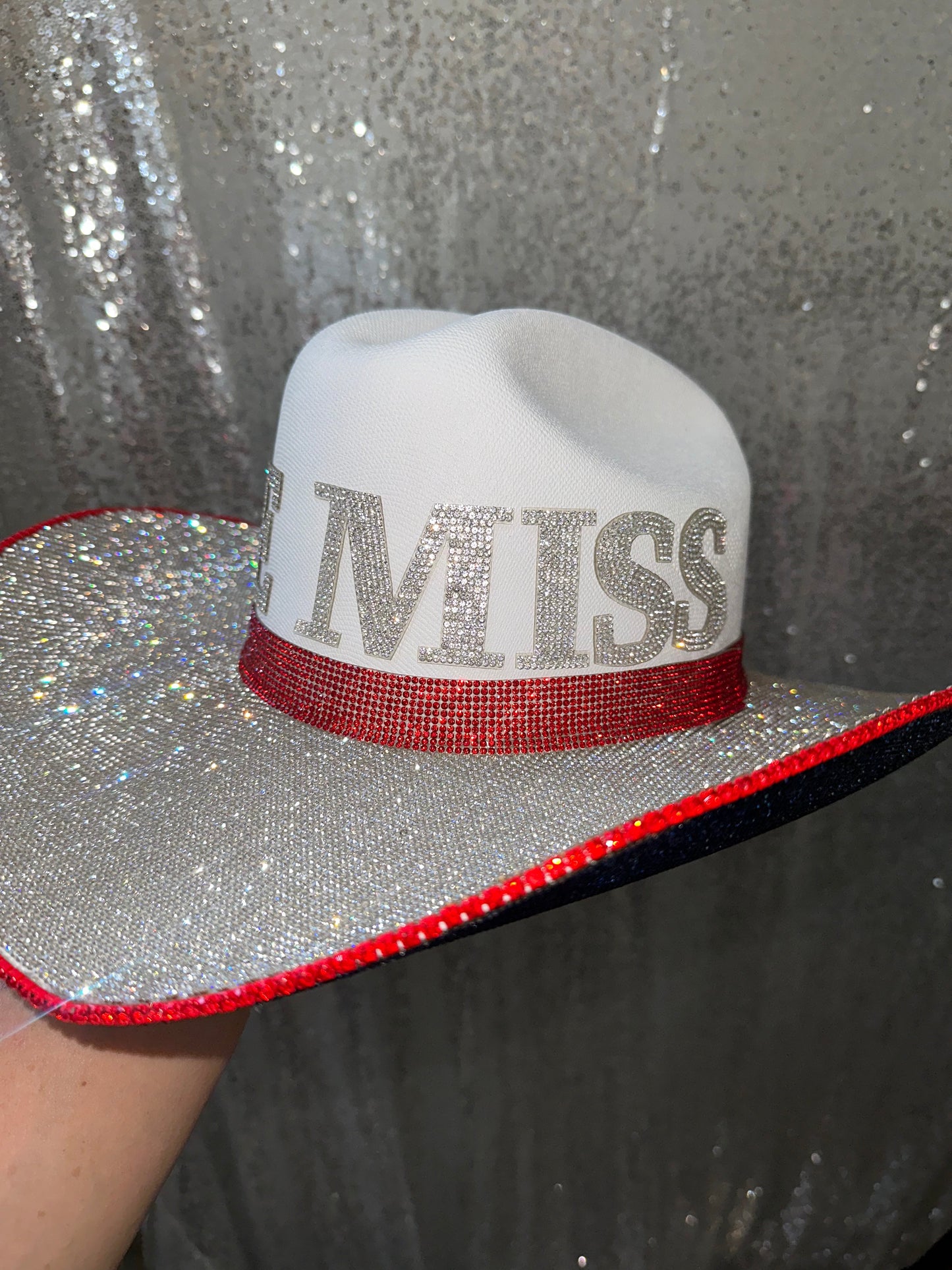 Ole Miss White Straw Rhinestone Hat Rhinestone Cowgirl