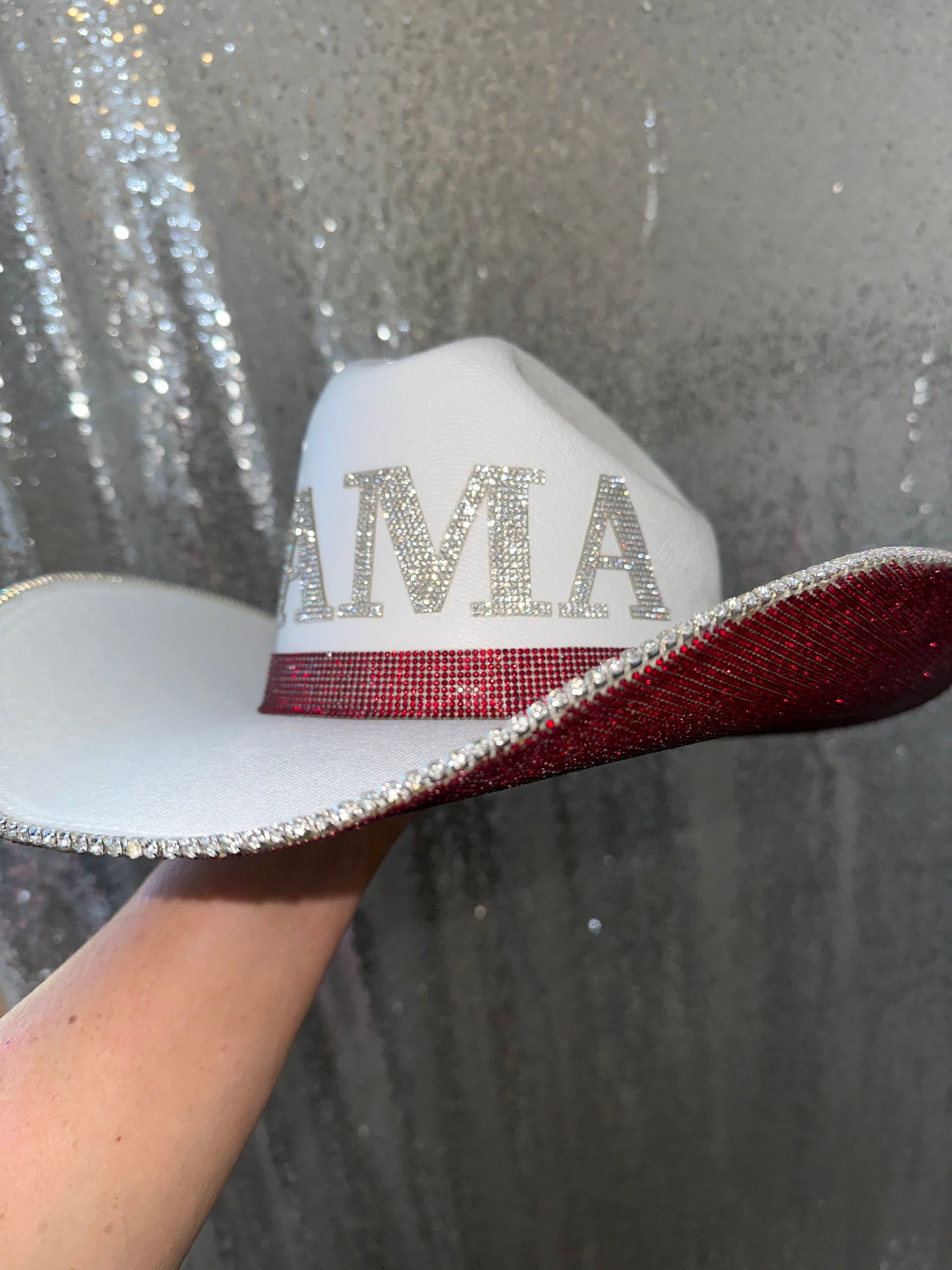 BAMA Crystal Rhinestone Straw Hat College Fan Apparel