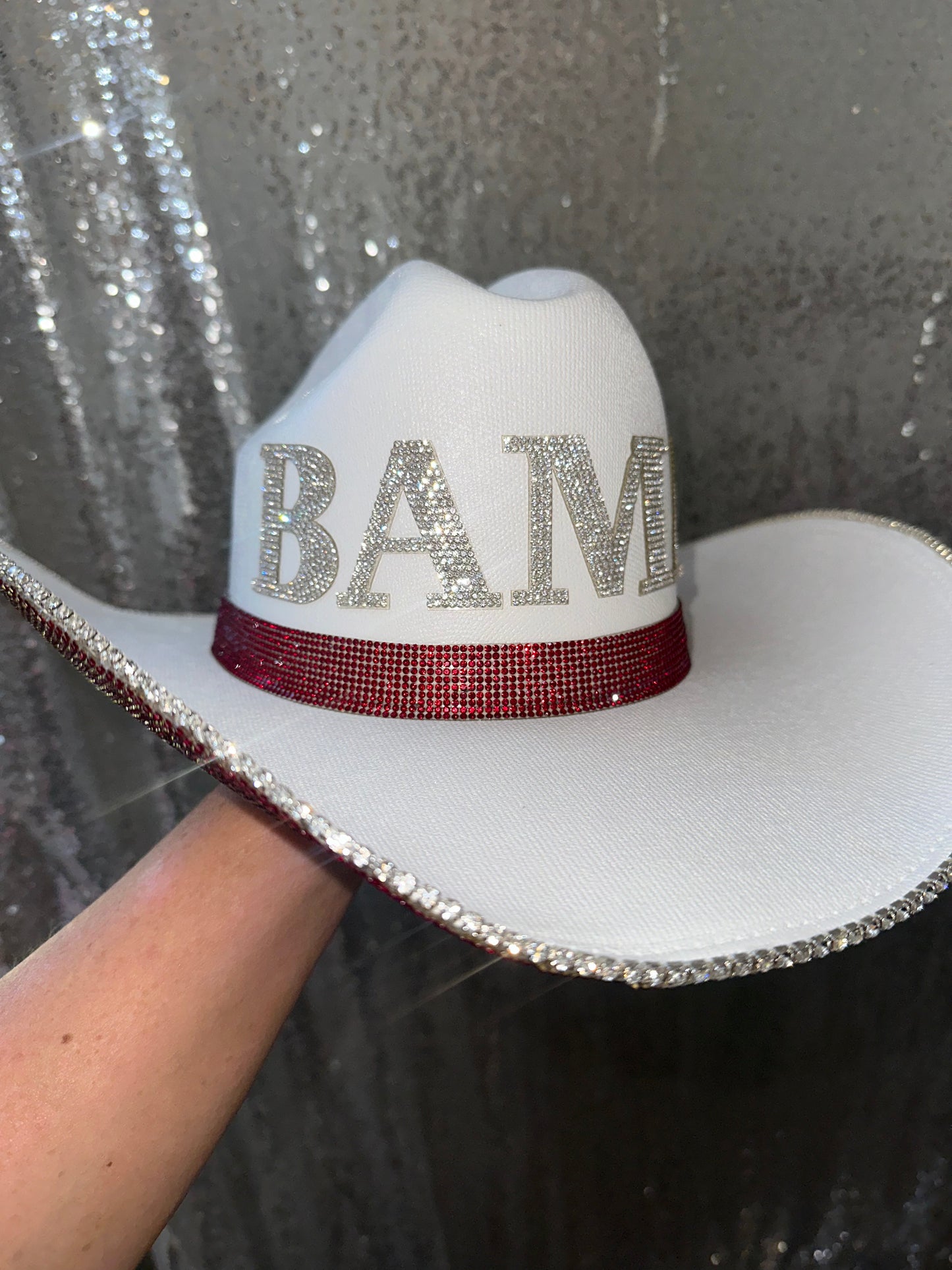 BAMA Crystal Rhinestone Straw Hat College Fan Apparel