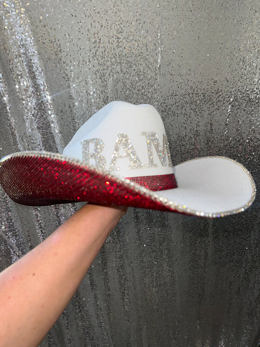 BAMA Crystal Rhinestone Straw Hat College Fan Apparel