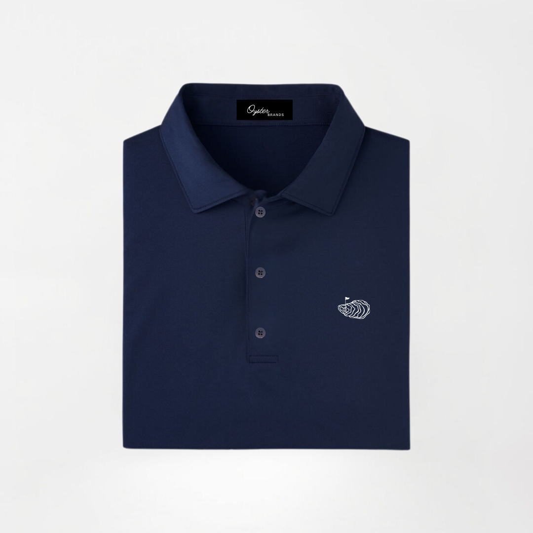 Navy Four-Way Stretch Polo Shirt The Admiral Oyster Brands