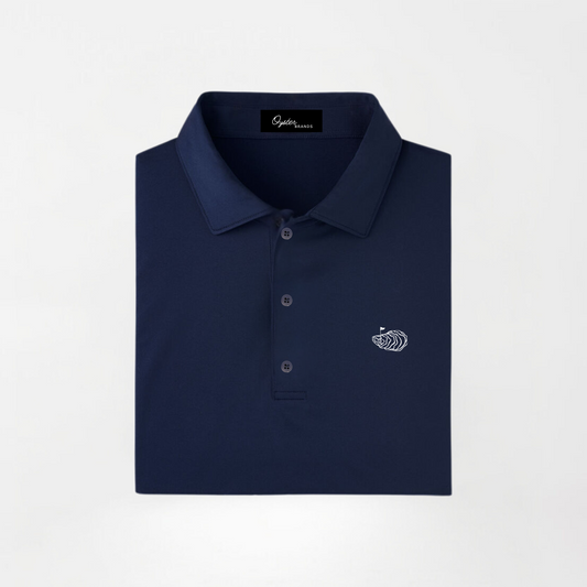Navy Four-Way Stretch Polo Shirt The Admiral Oyster Brands