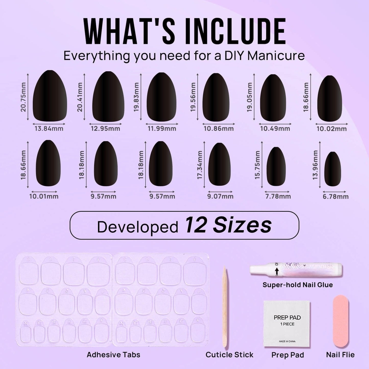 Black Almond Long Lasting Press On Nails Nail Pop Studio