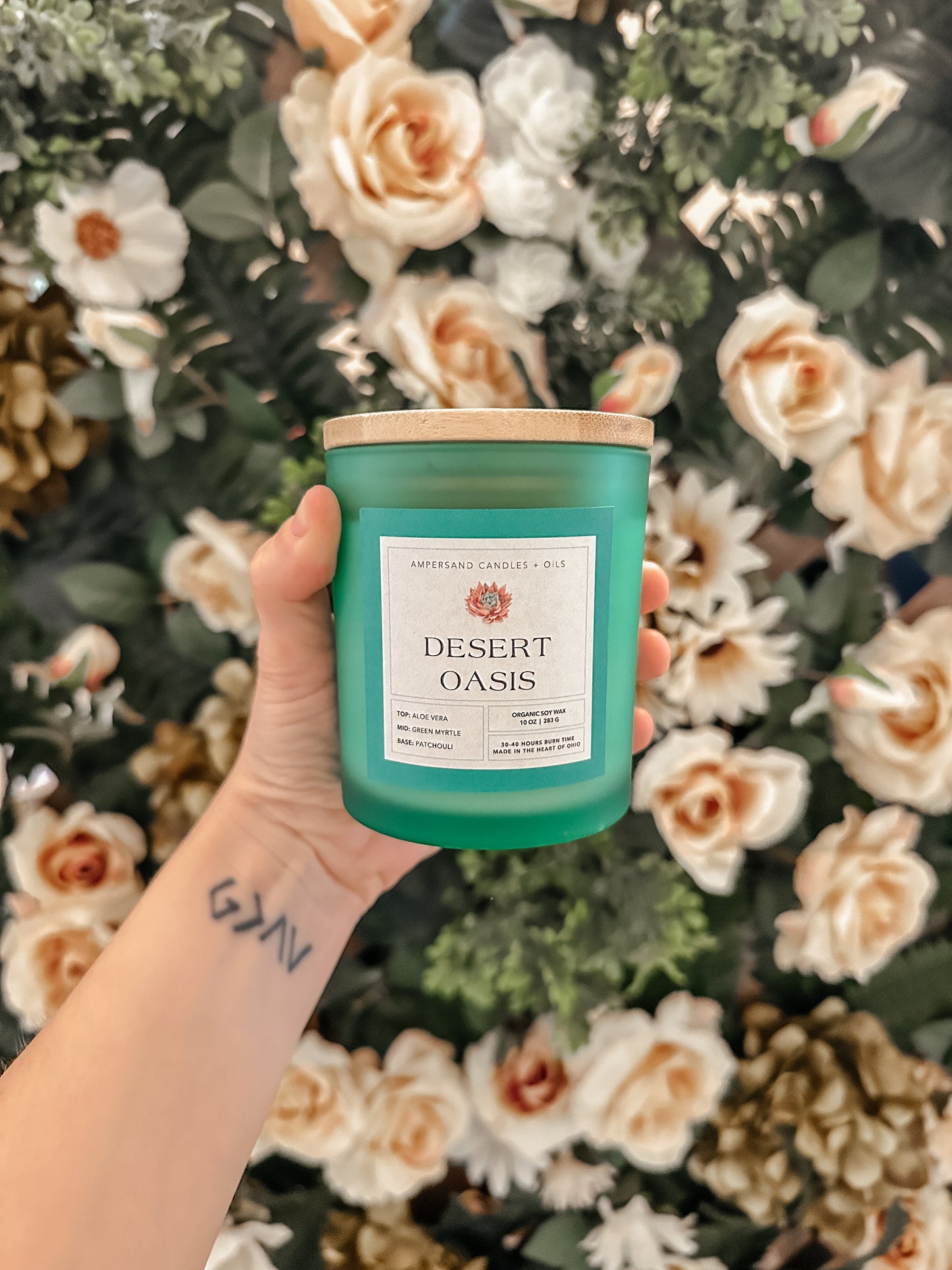 Desert Oasis Beeswax Candle 10oz Ampersand Candles