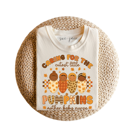 Organic Cotton Cute Little Pumpkins Tee Unisex Fit Sue and Jane