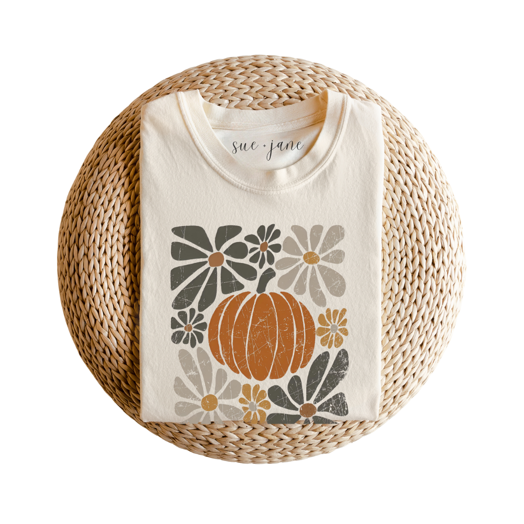 Retro Pumpkin Organic Cotton Mama Tee