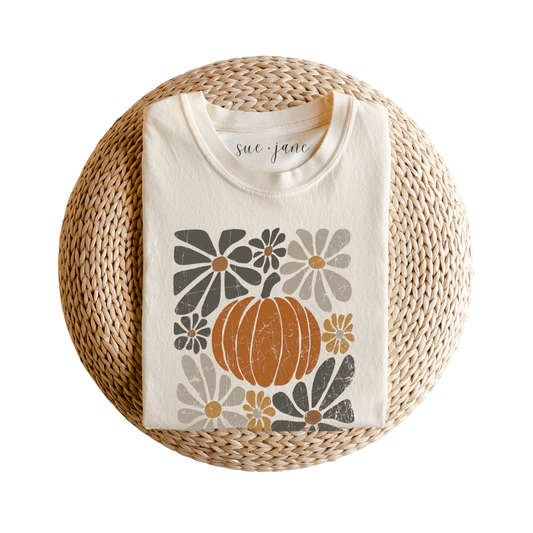 Retro Pumpkin Organic Cotton Mama Tee
