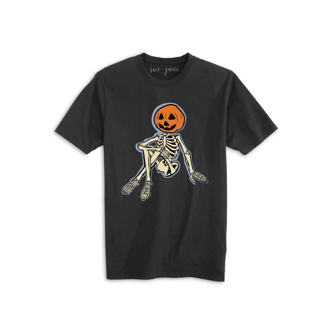 Pumpkin Skeleton Organic Cotton Tee