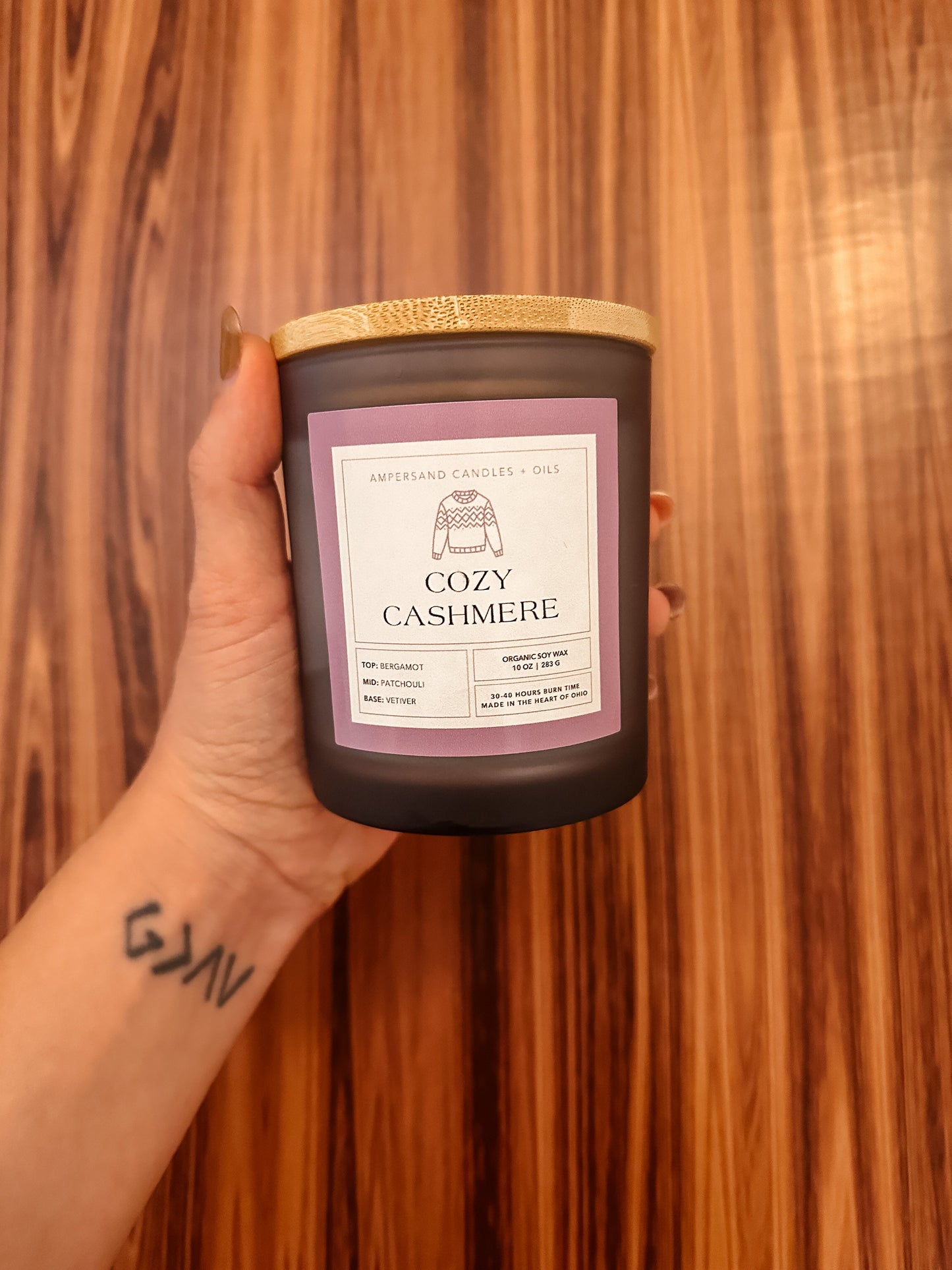 Cozy Cashmere Beeswax Candle 10oz Ampersand Candles