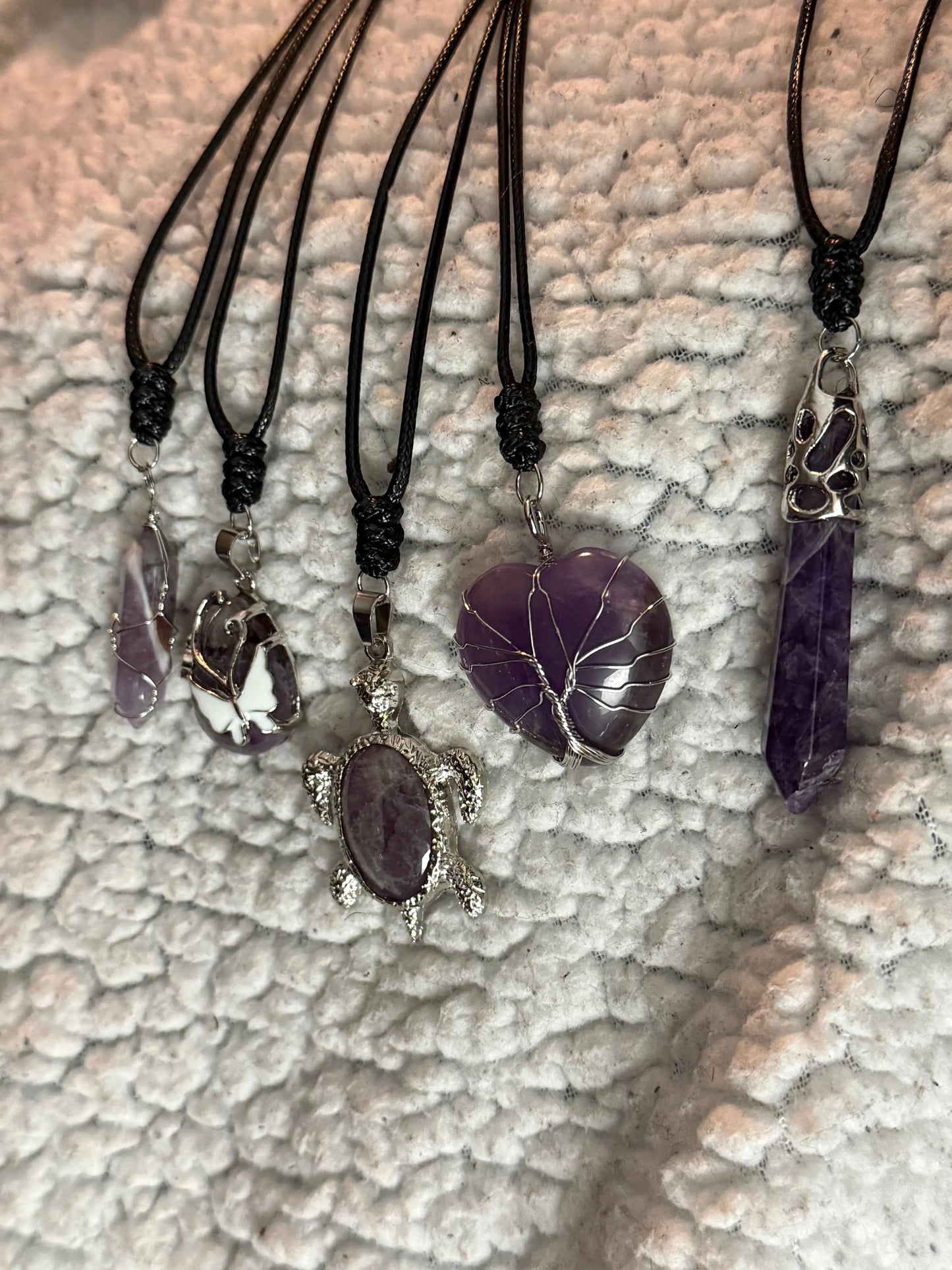 Adjustable Amethyst Pendant Necklace Jewelry Beauty by Dani