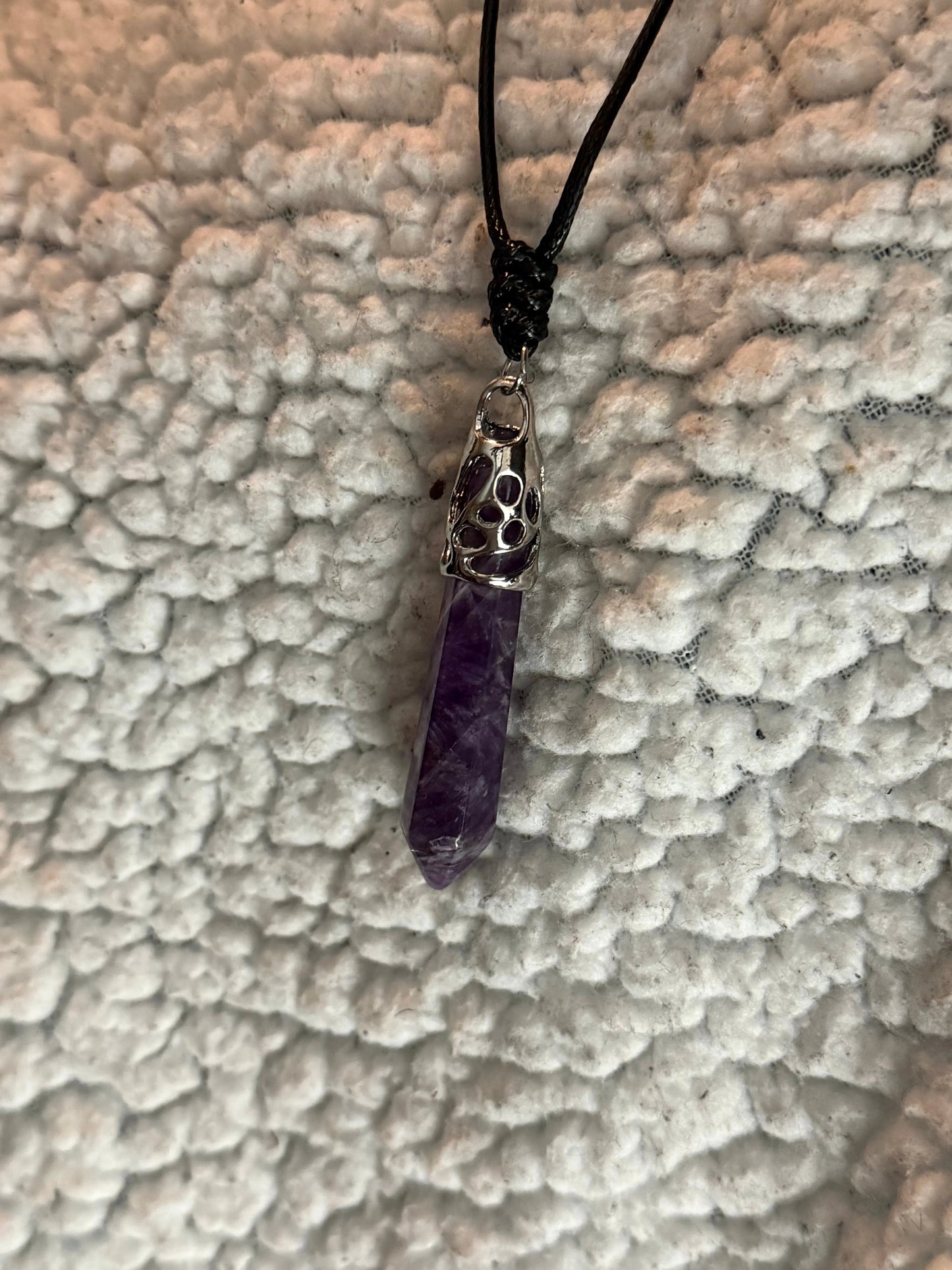 Adjustable Amethyst Pendant Necklace Jewelry Beauty by Dani