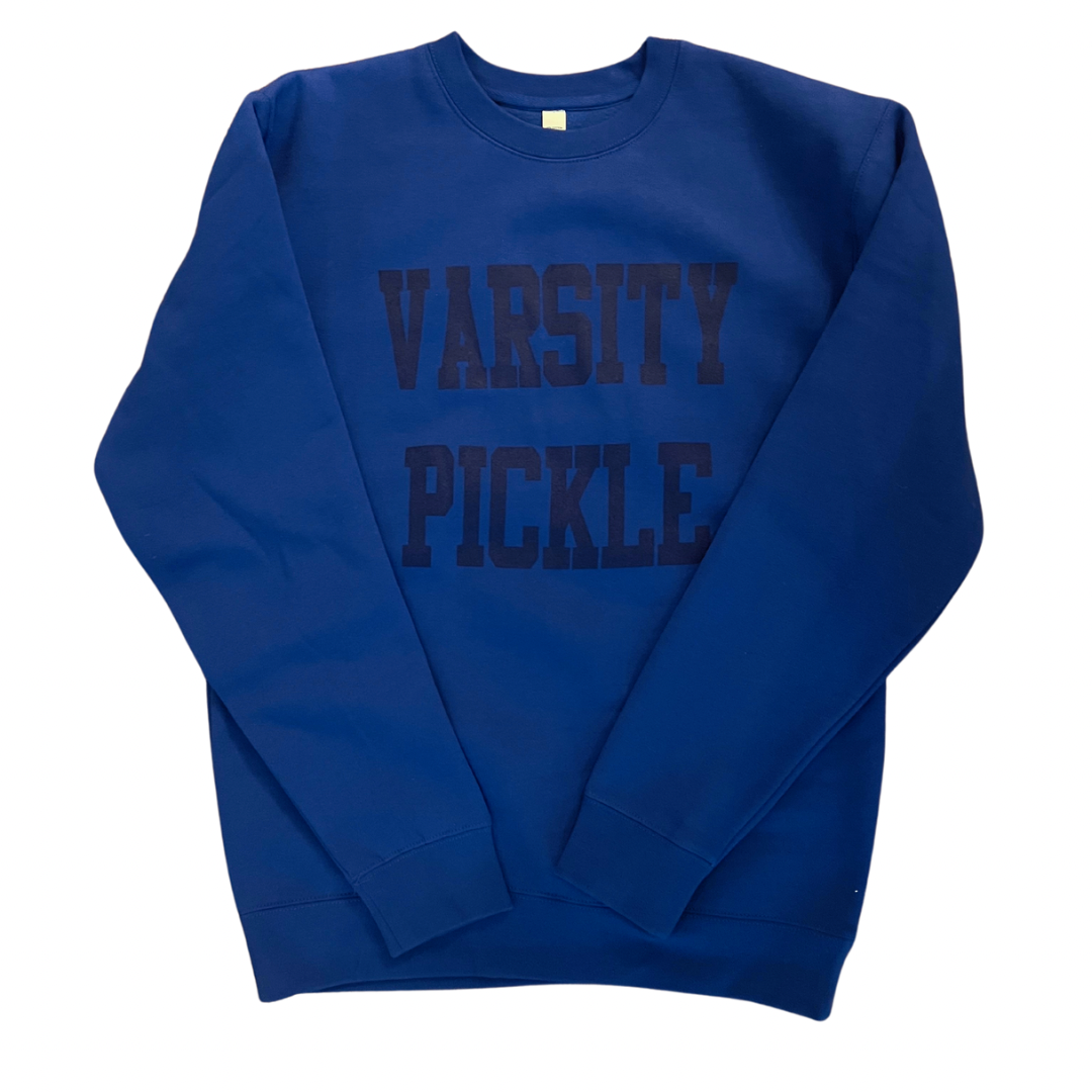 Blue Collegiate Pickleball Sweatshirt Unisex Varsity Pickle