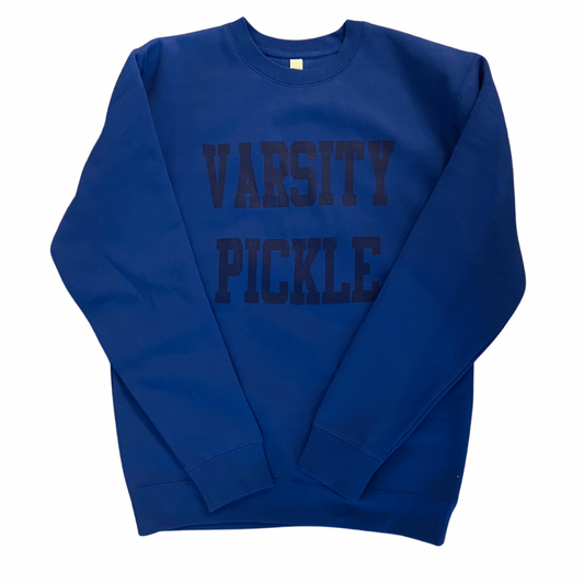 Blue Collegiate Pickleball Sweatshirt Unisex Varsity Pickle
