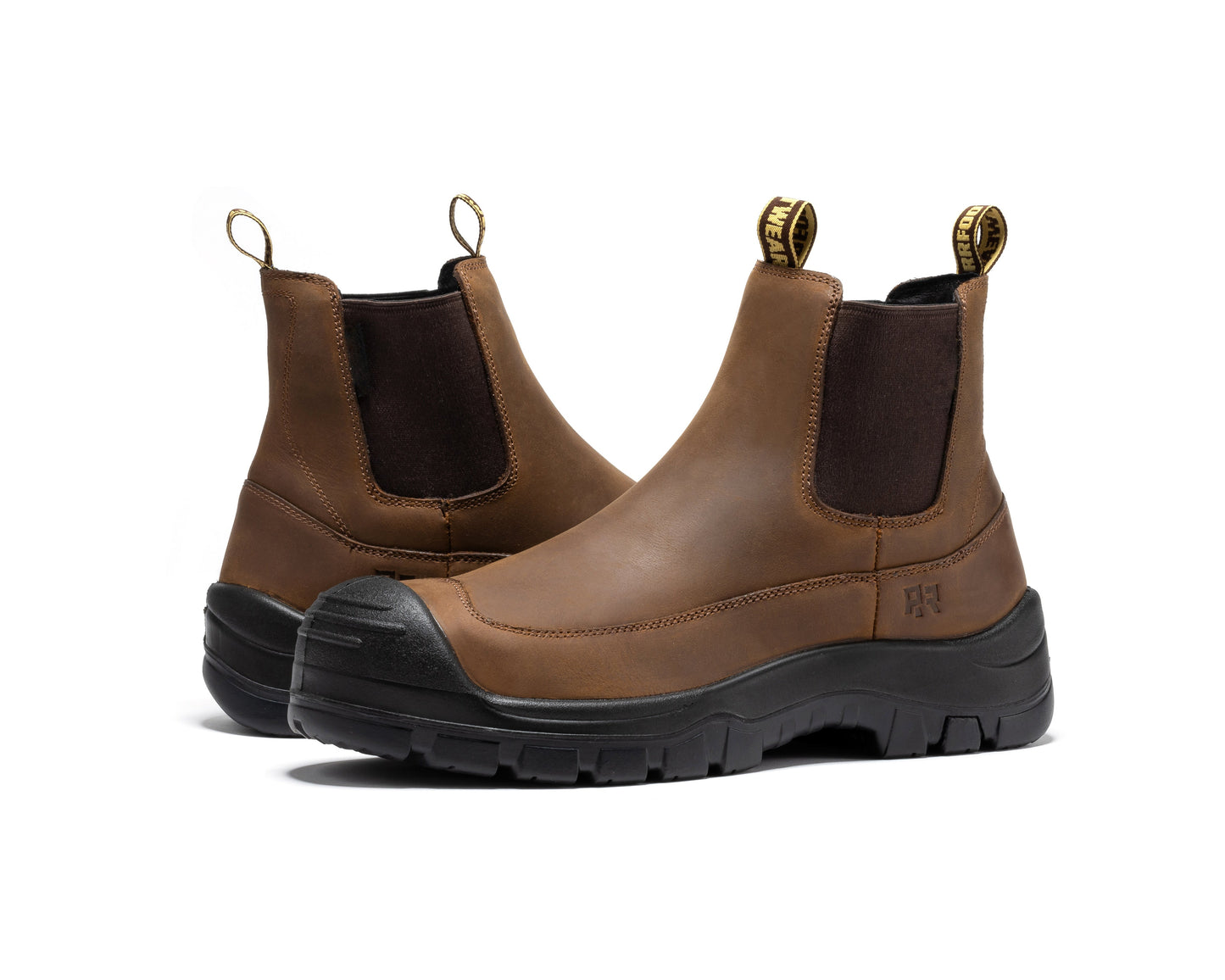 Woodland Brown 6 inch Composite Toe Pull-on Leather Work Boots ROCKROOSTER