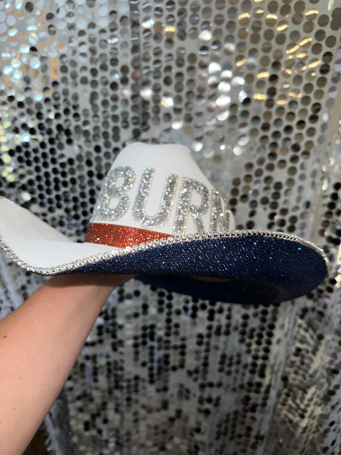 Auburn University Rhinestone White Straw Hat