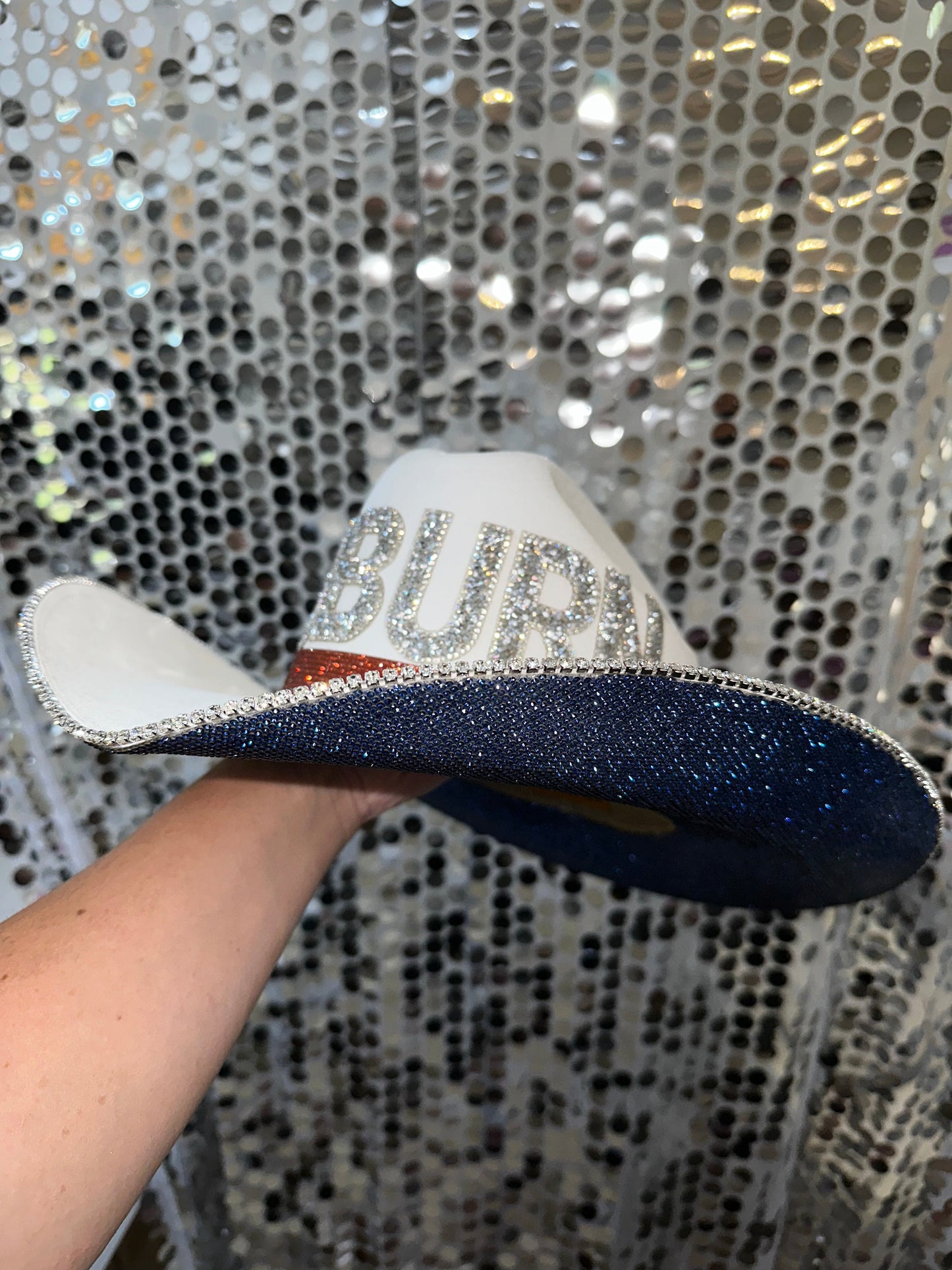 Auburn University Rhinestone White Straw Hat