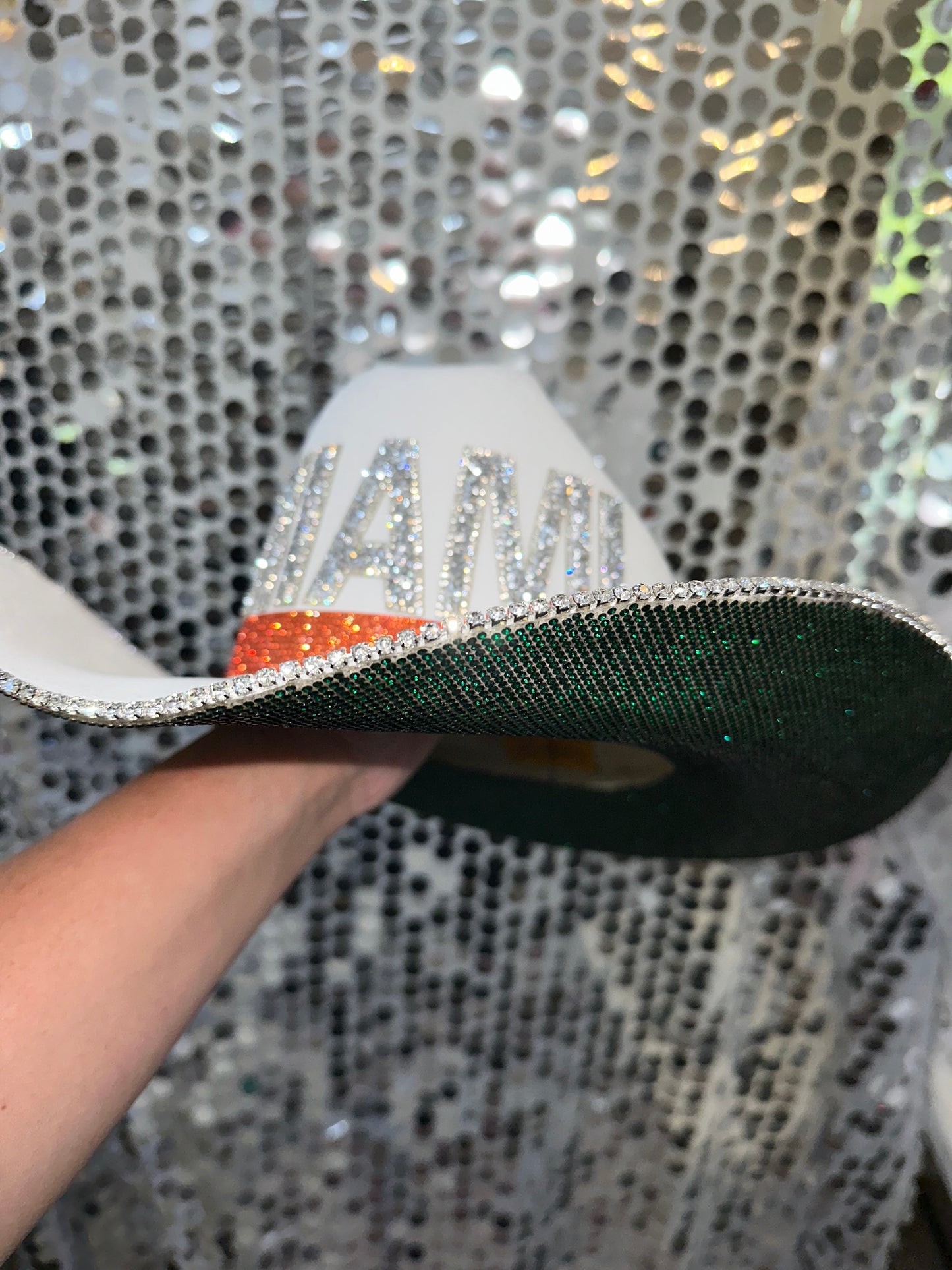 University of Miami Rhinestone Straw Hat Rhinestone Cowgirl