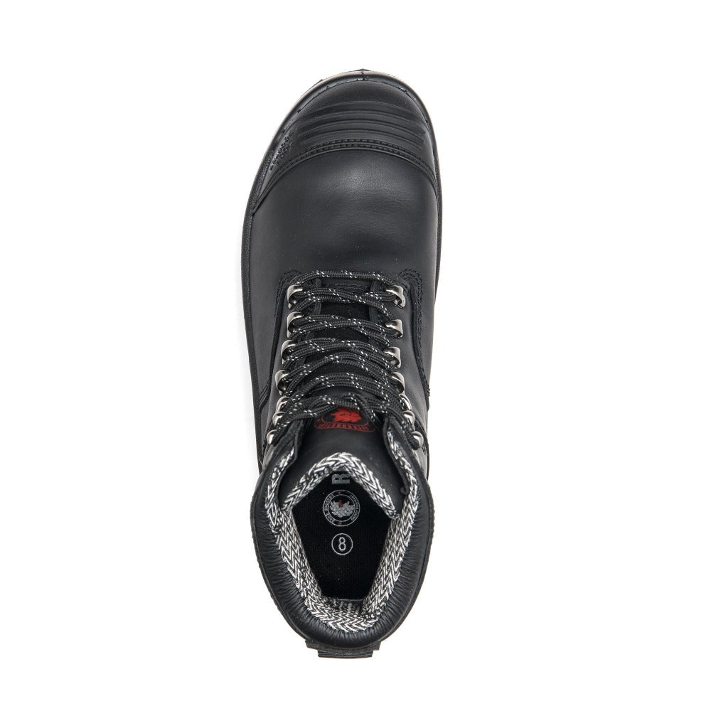 Kensington Black 7 inch Zip-sided Steel Toe Leather Work Boots ROCKROOSTER