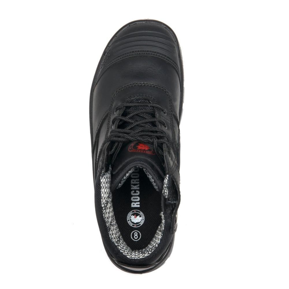 Crisson Black 6 inch Zip sided Steel Toe Leather Work Boots ROCKROOSTER