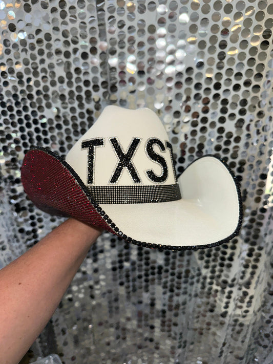 Texas State University Maroon Rhinestone Sand Straw Hat