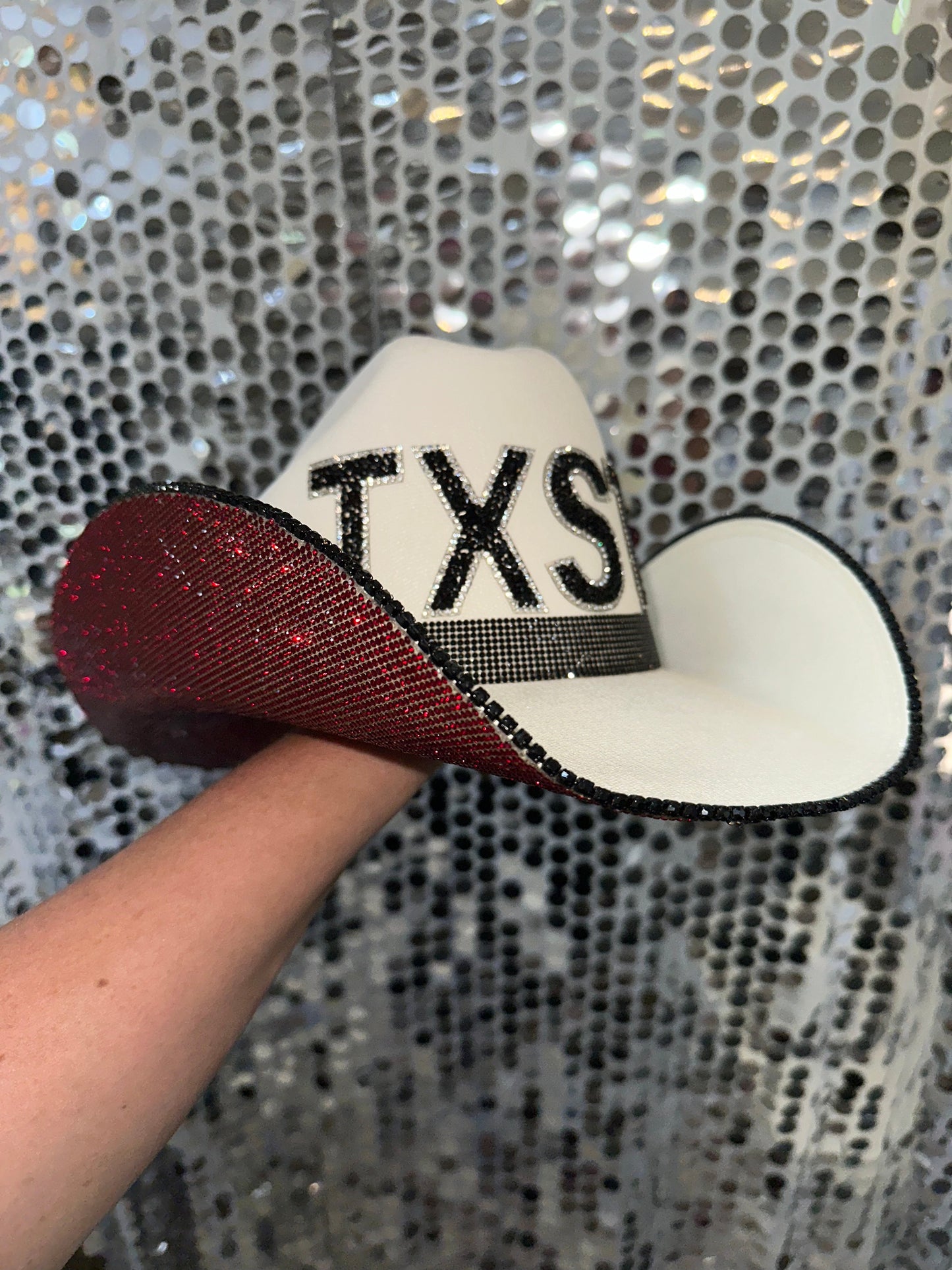 Texas State University Maroon Rhinestone Sand Straw Hat