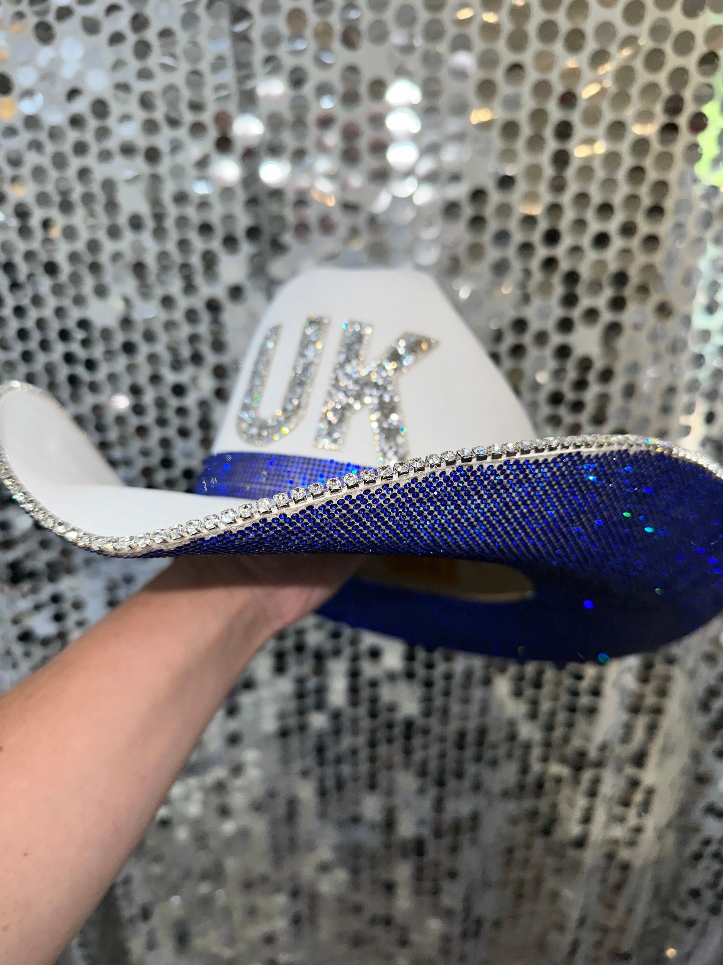 University of Kentucky Rhinestone Blue Straw Hat Rhinestone Cowgirl