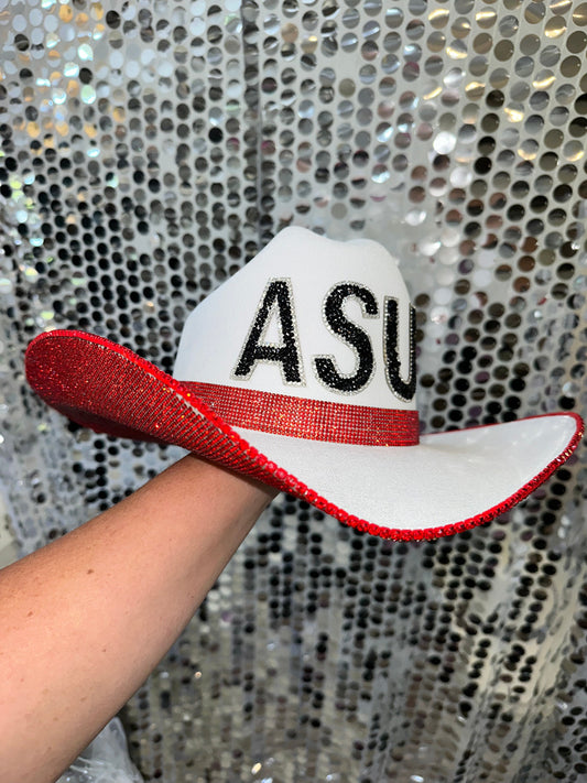 Red Rhinestone Arkansas State University Hat
