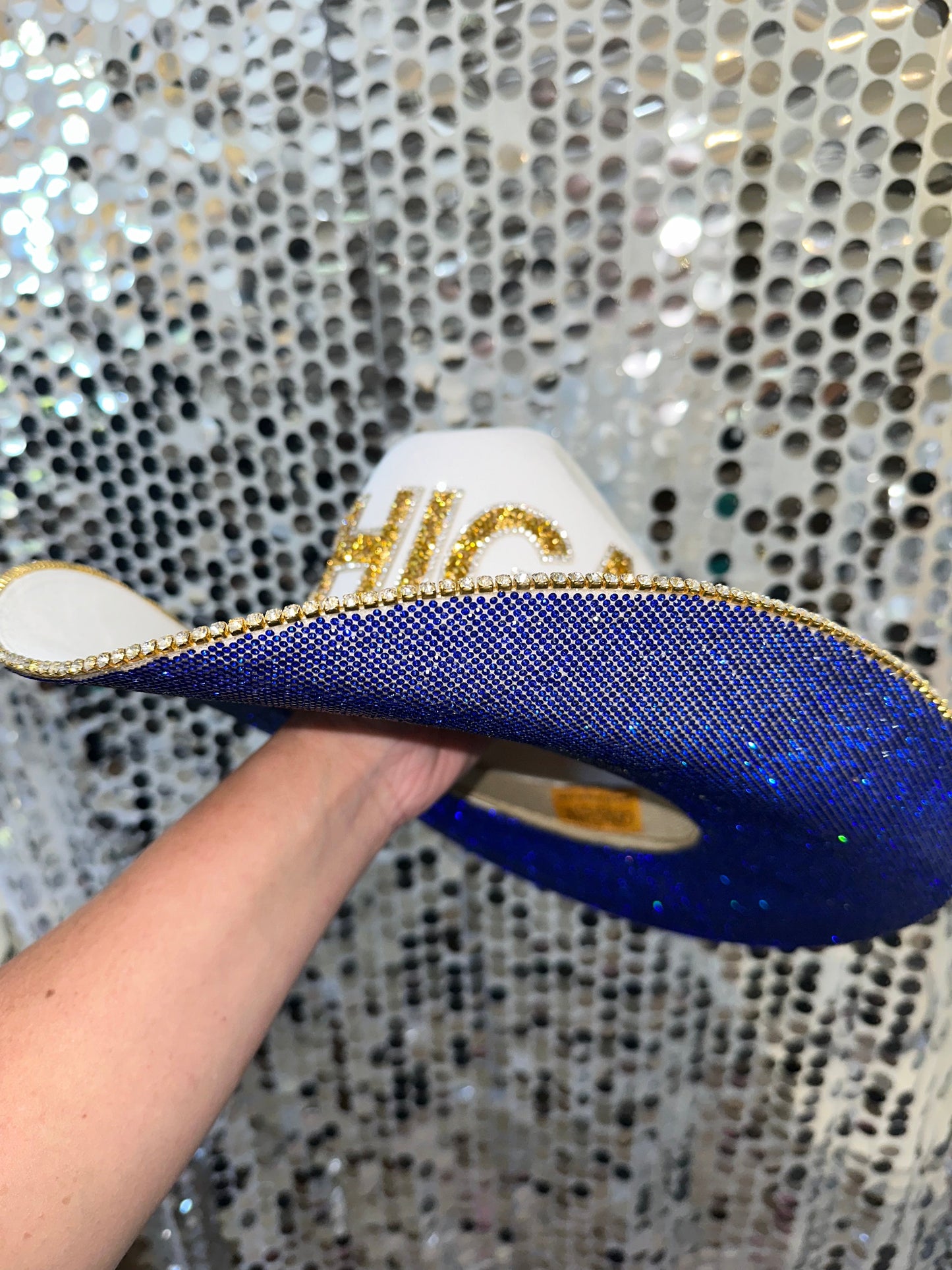 University of Michigan Blue Rhinestone Hat Rhinestone Cowgirl