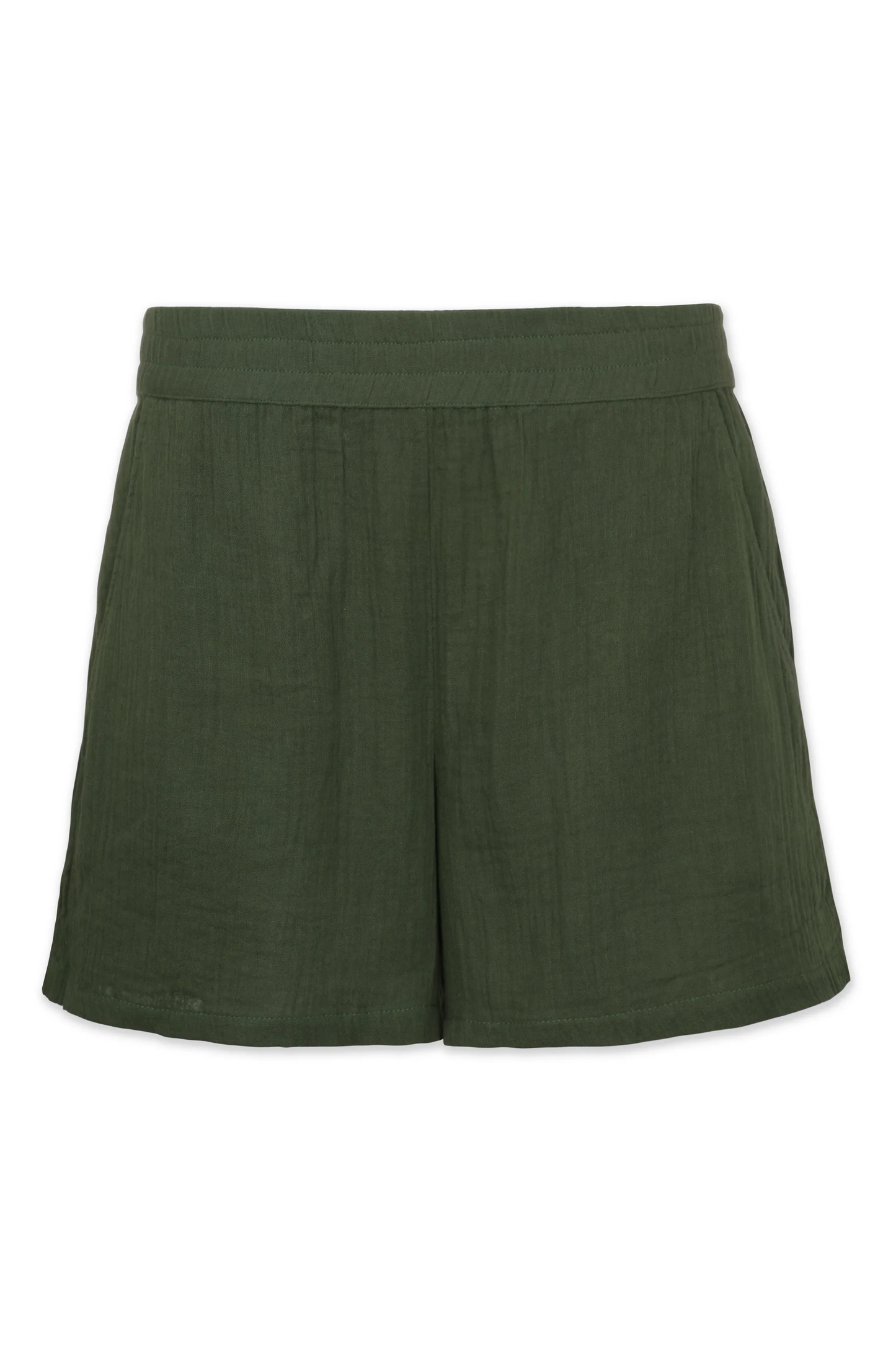 Island Fatigue Green Shorts Pull On 100% Organic Cotton