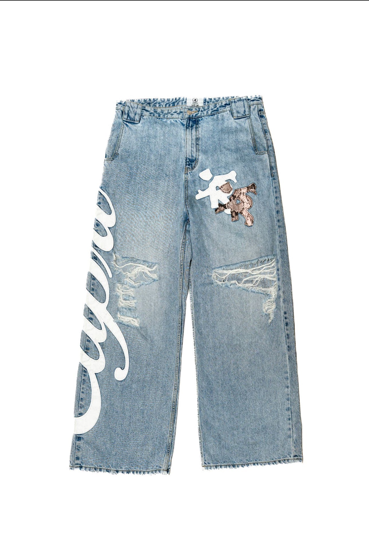 Caprì Leather Distressed Jeans Heavyweight Denim Caprì