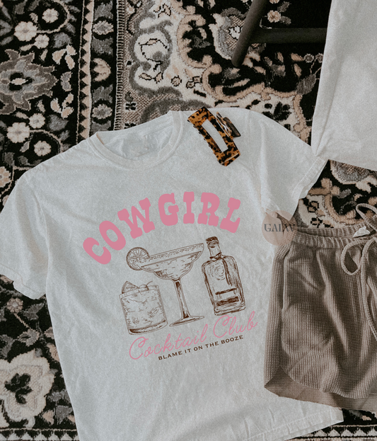 Blame It On The Booze Design Tee Or Sweatshirt Cowgirl Cocktail Club