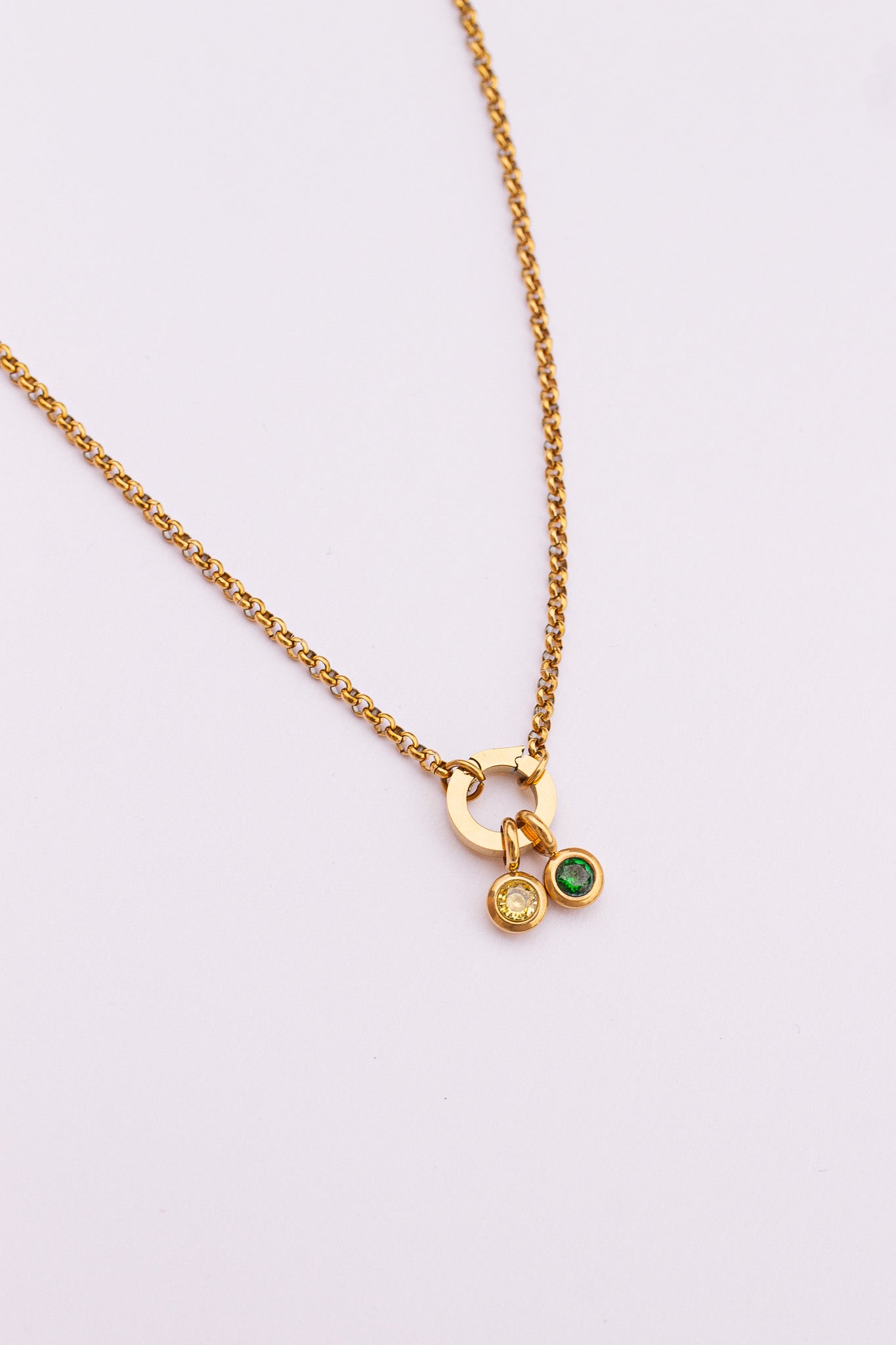 Custom Birthstone Charm Necklace