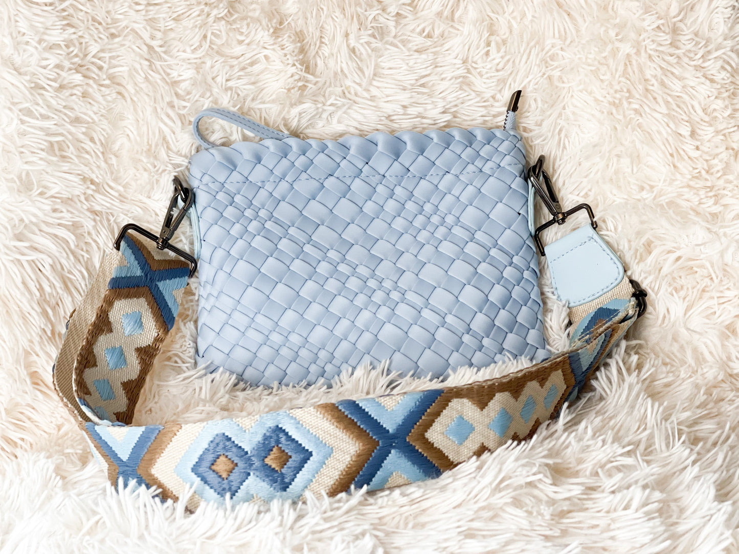 Breezy Blue Woven Neoprene Crossbody Bag Babs+Birdie