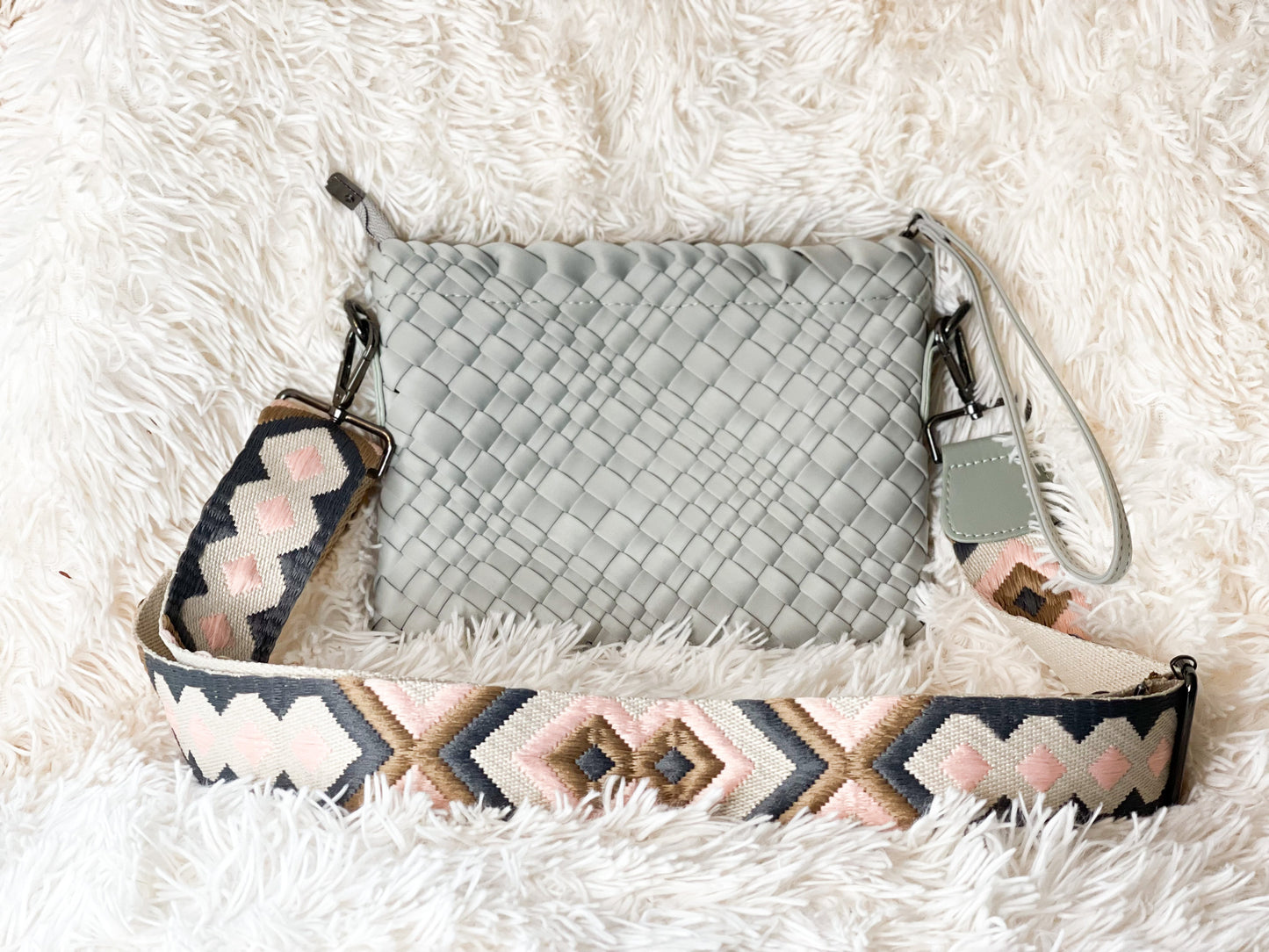 Woven Neoprene Gray Crossbody Bag The Bella by Babs+Birdie