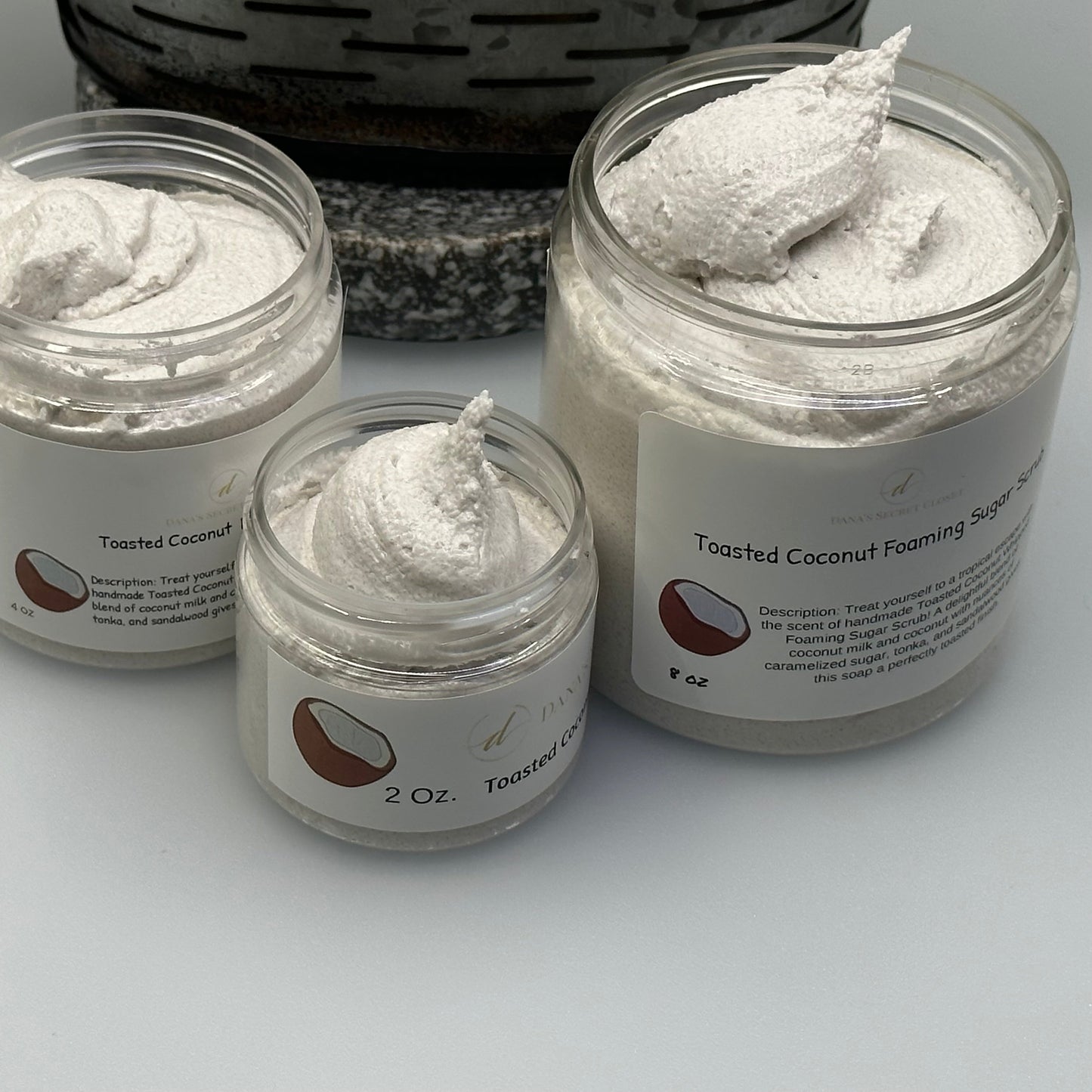 Toasted Coconut Whipped Foaming Sugar Scrub Handmade Body Scrub Dana's Secret Closet