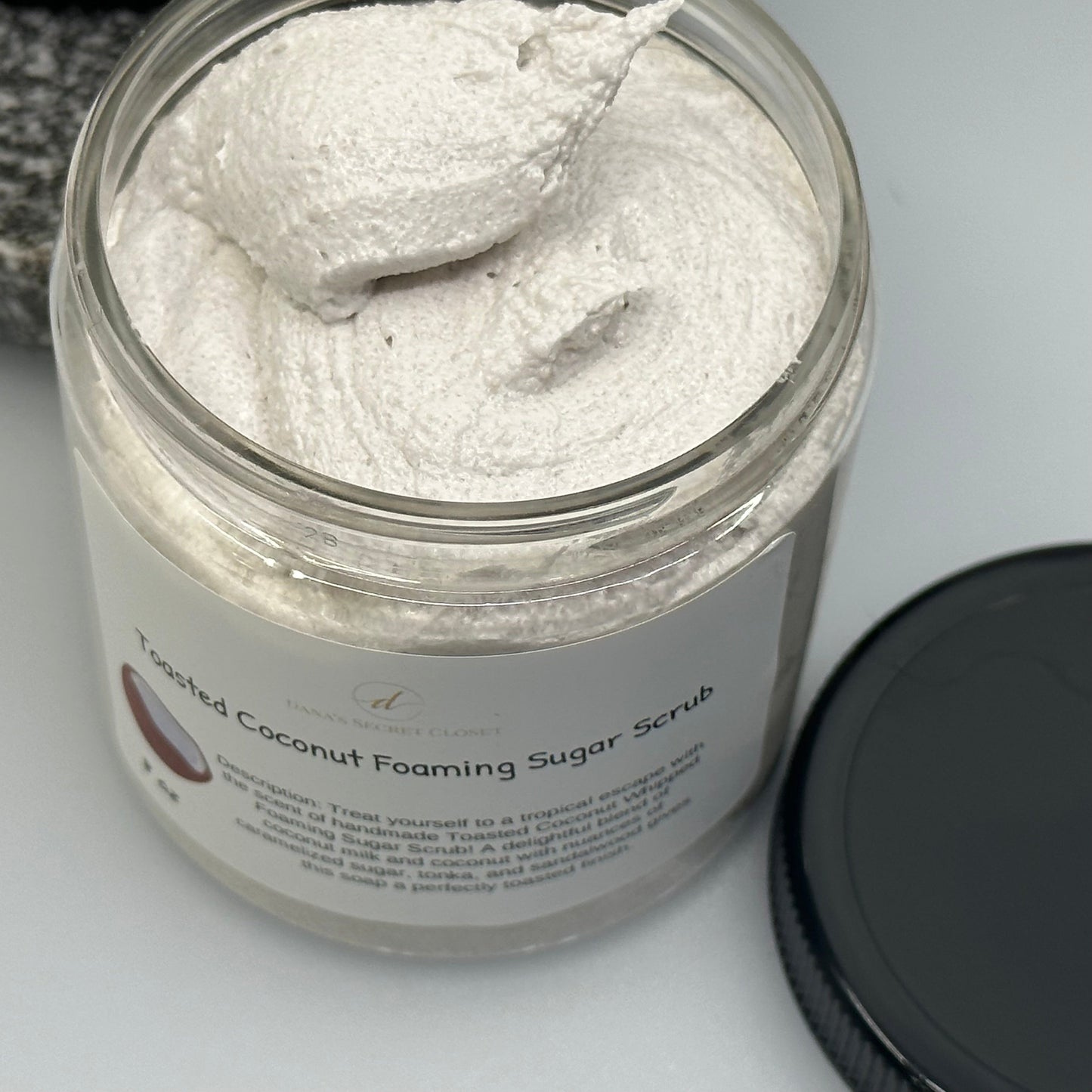 Toasted Coconut Whipped Foaming Sugar Scrub Handmade Body Scrub Dana's Secret Closet