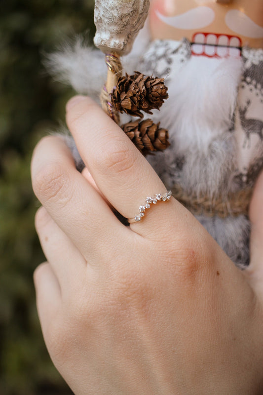 White Topaz Sterling Silver Christine Ring Rose & Clay
