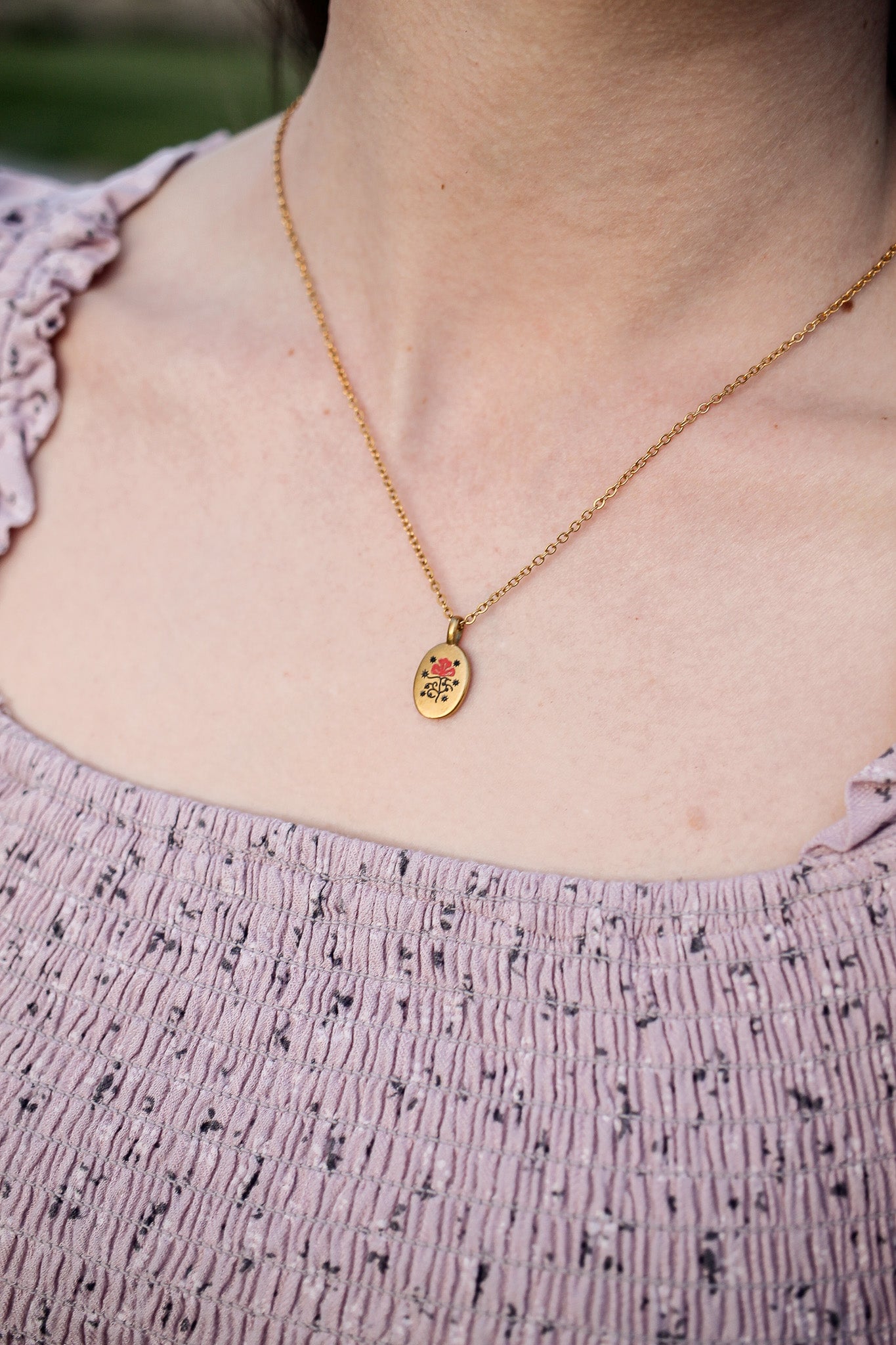 Irene Necklace in Red and Gold