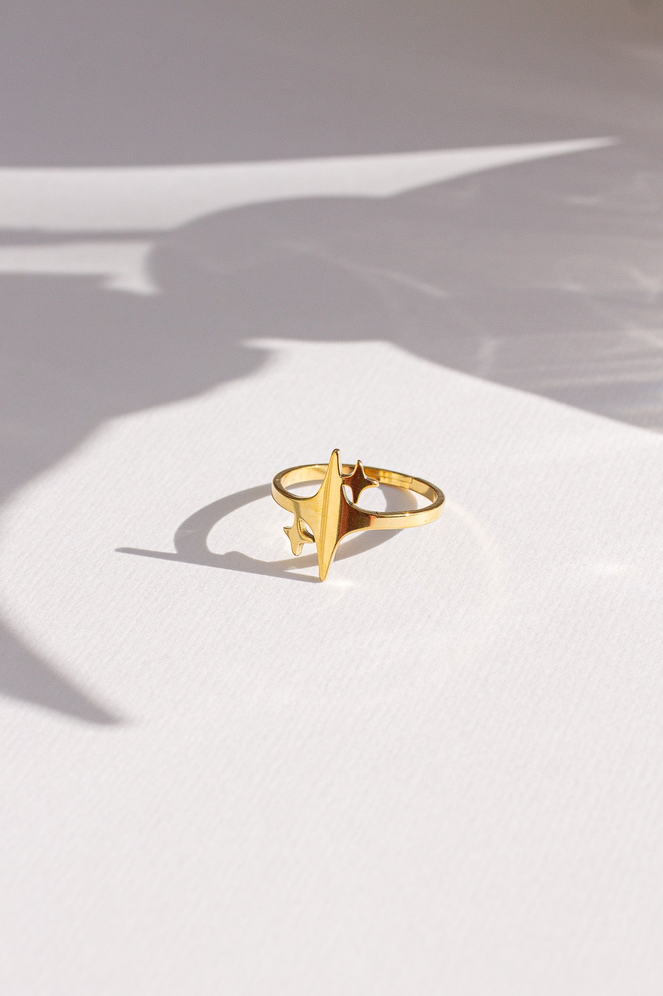 Adjustable Evangeline Ring Stainless Steel 18k Gold Plated