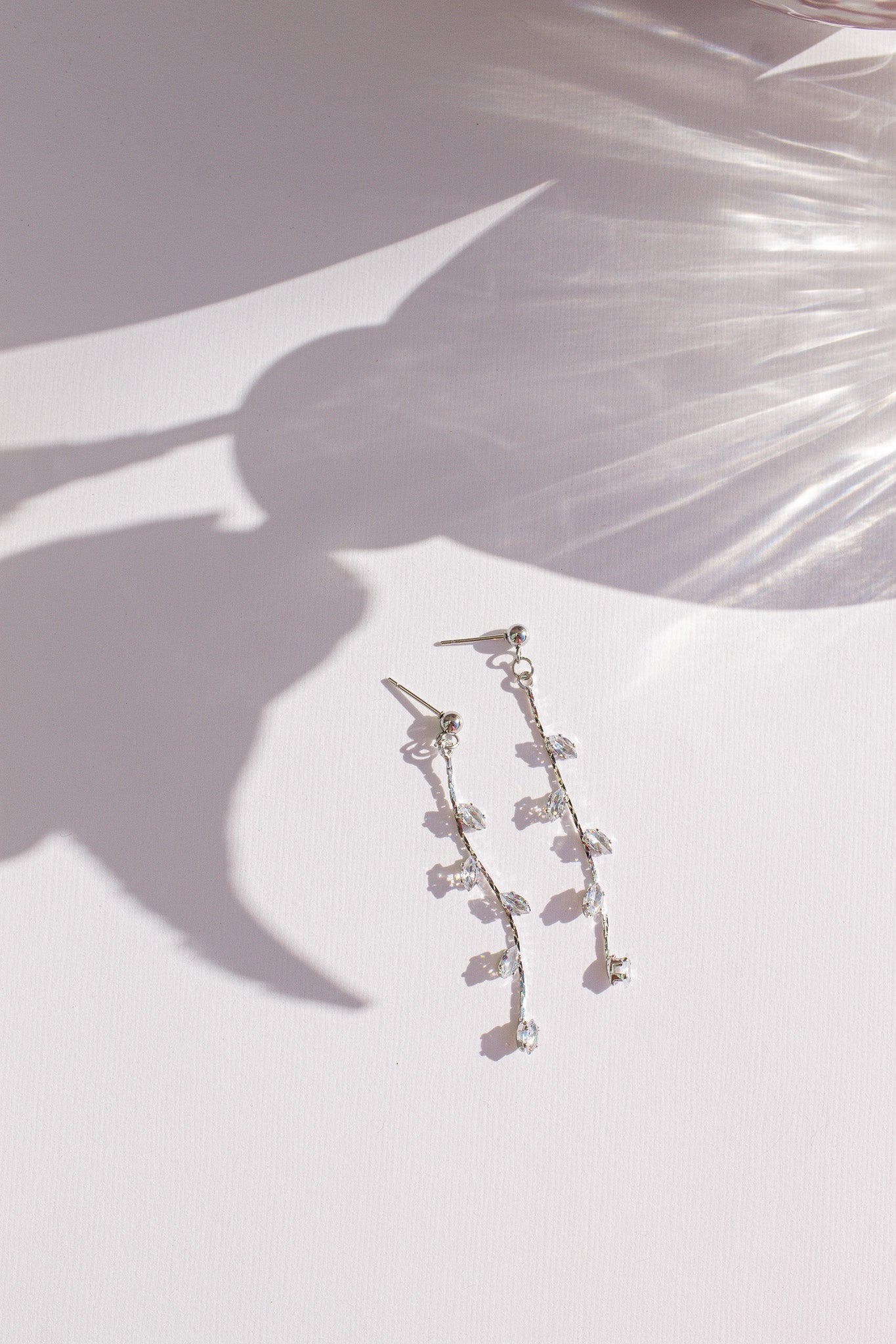 Leaf Style Cubic Zirconia Drop Earrings Daphne Dangle Rose & Clay