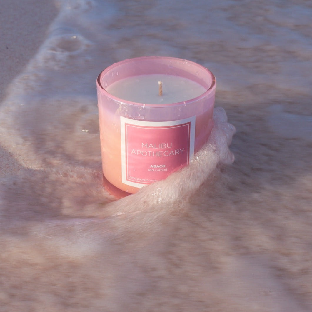 Iridescent Pink Coconut Soy Wax Candle Malibu Apothecary