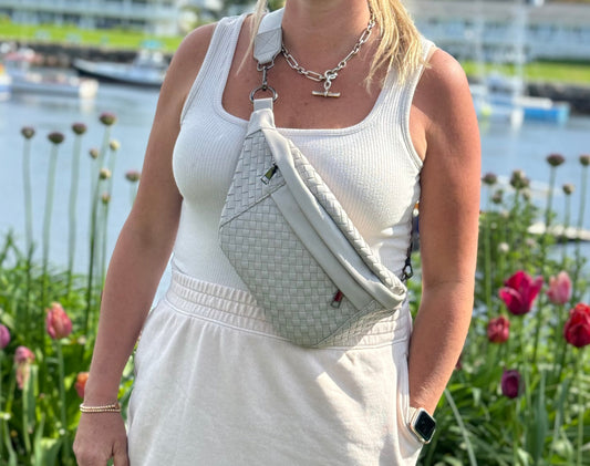 Woven Leather Vegan Sling Bag The Riley