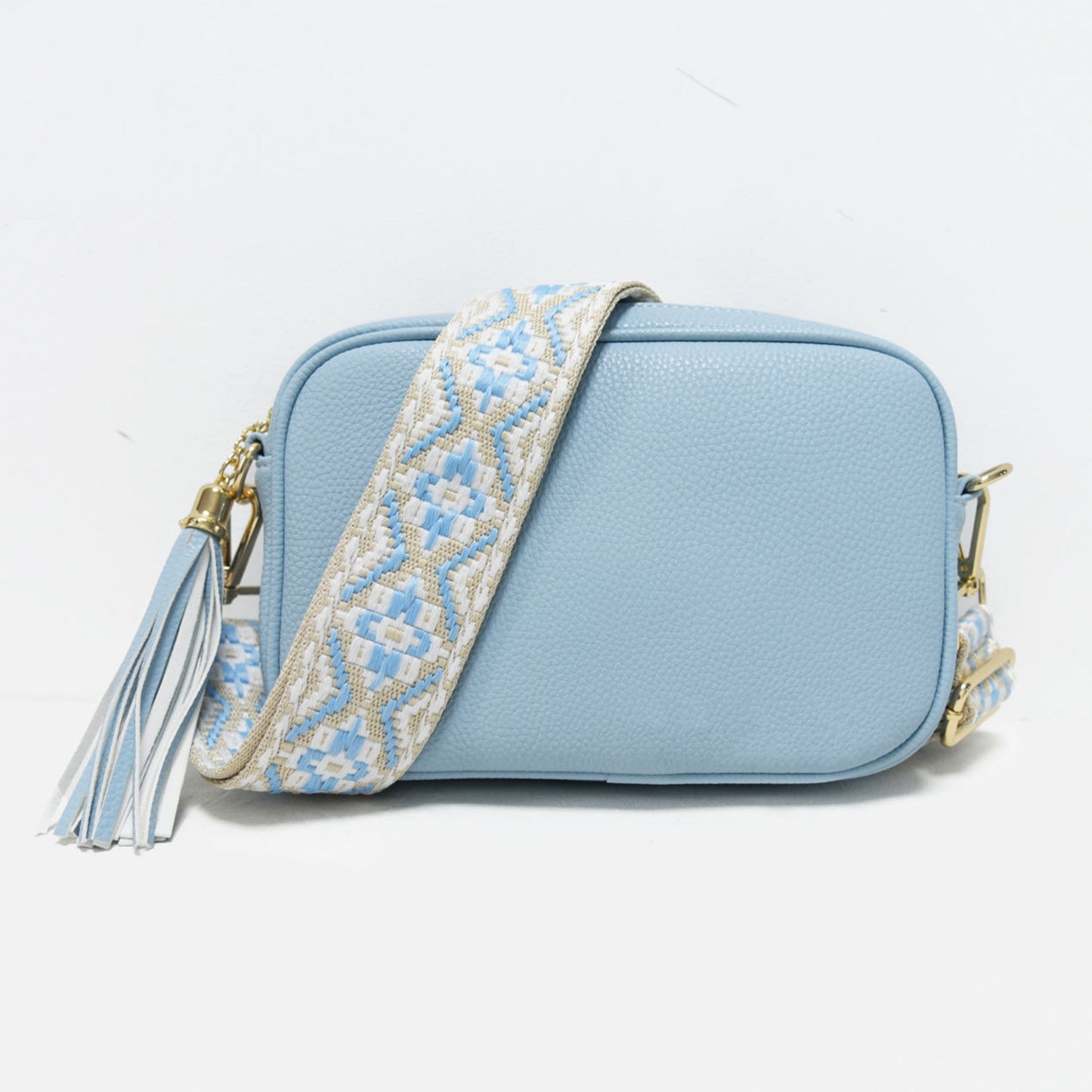 Camera Crossbody Light Blue Medallion Strap The Luna Babs+Birdie