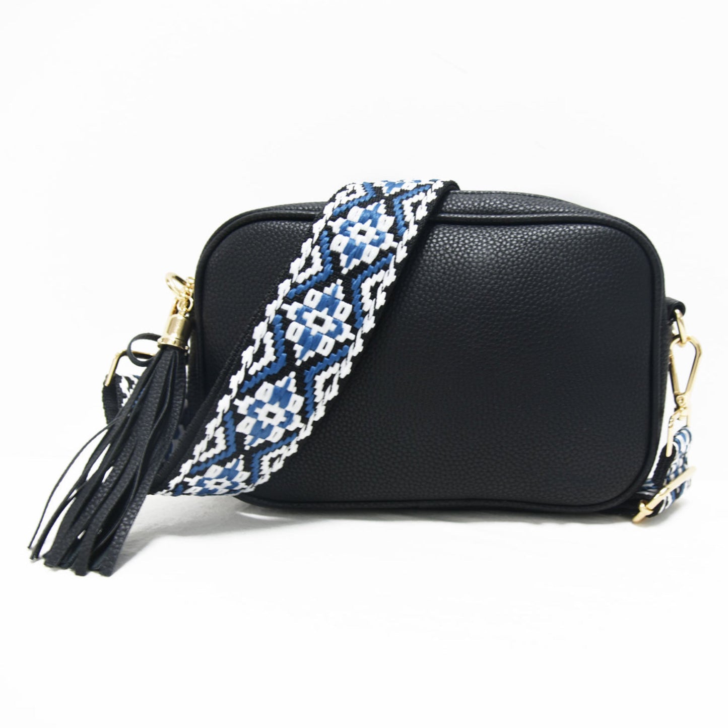 Camera Crossbody Black Medallion Strap Bag The Luna