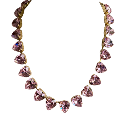 Grace Pink Heart Adjustable Necklace Laura Gray