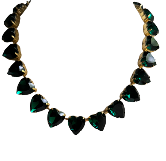 Emerald Green Heart Adjustable Necklace Laura Gray