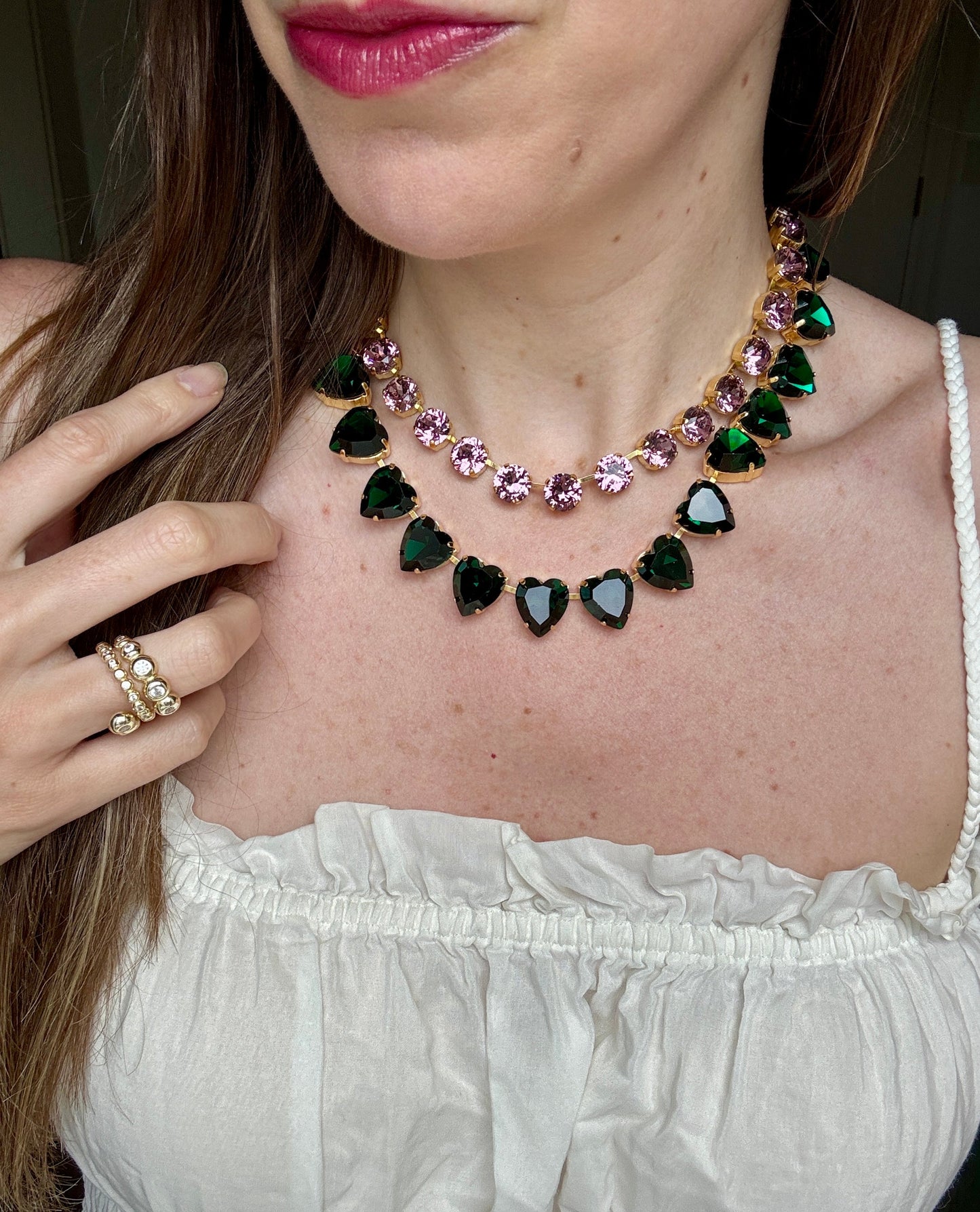 Emerald Green Heart Adjustable Necklace Laura Gray