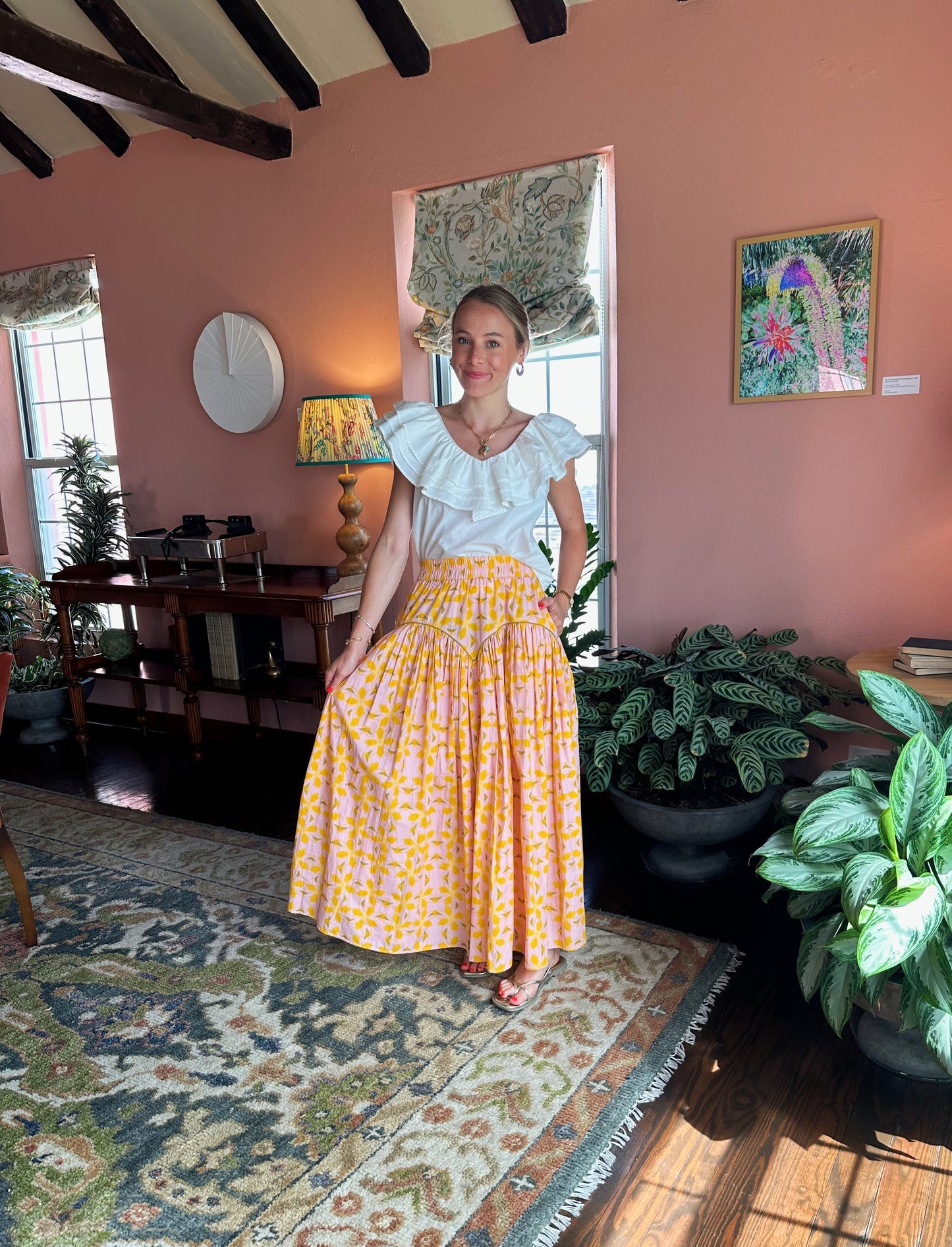 Arched Skirt - Orange Azalea